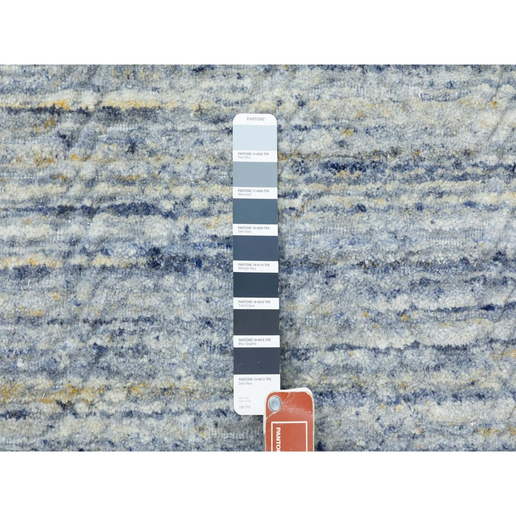 9'x11'10" Ivory Hand Loomed Variegated Textured Design Organic Wool Transitional Oriental Rug Sh62063