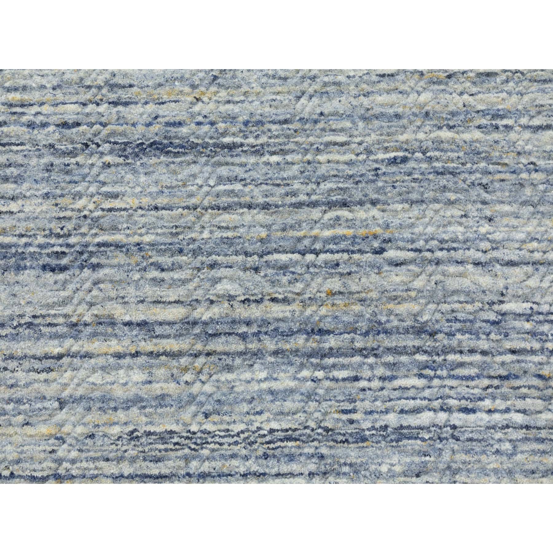 9'x11'10" Ivory Hand Loomed Variegated Textured Design Organic Wool Transitional Oriental Rug Sh62063