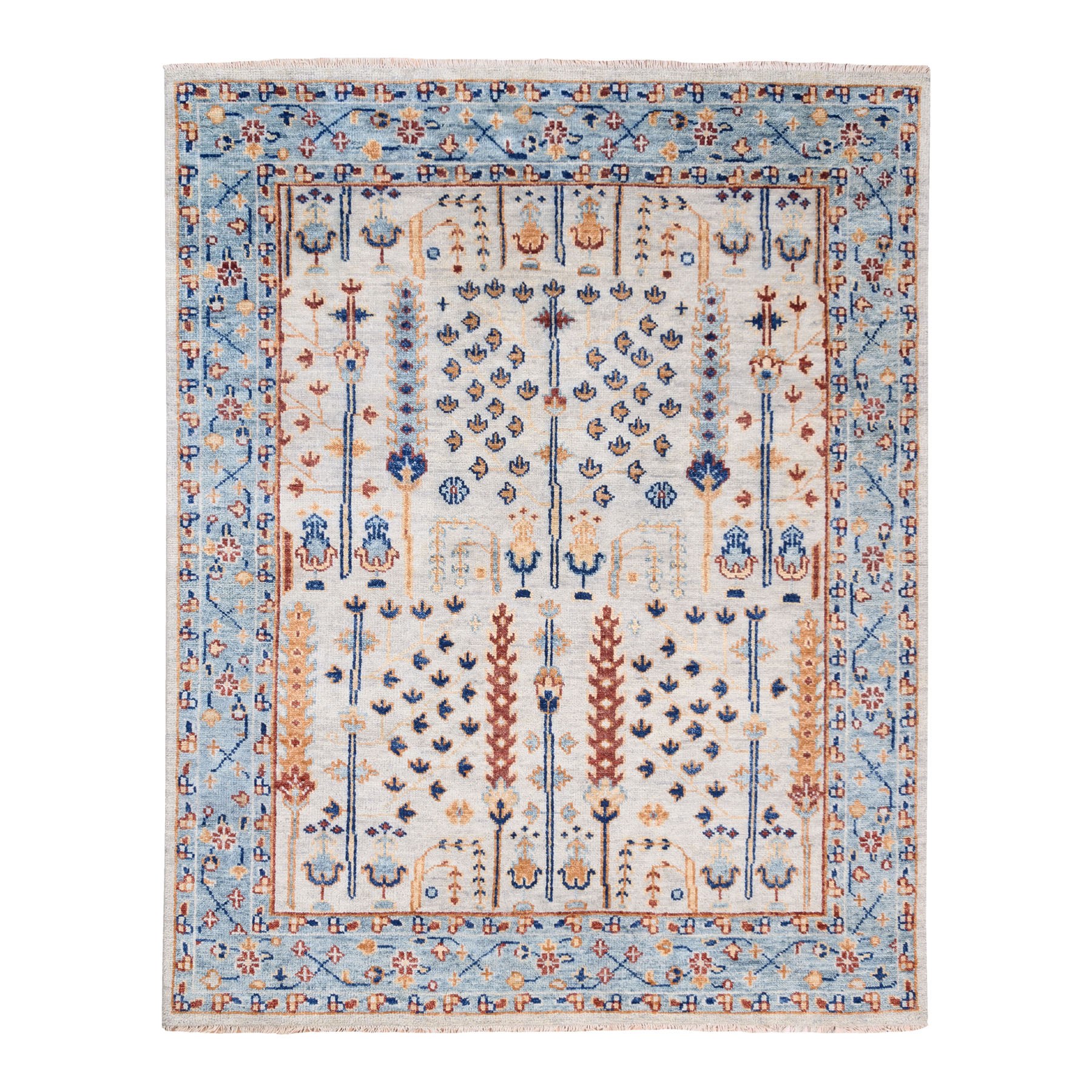 Nomadic And Village Collection Hand Knotted Ivory Rug No: 1124402