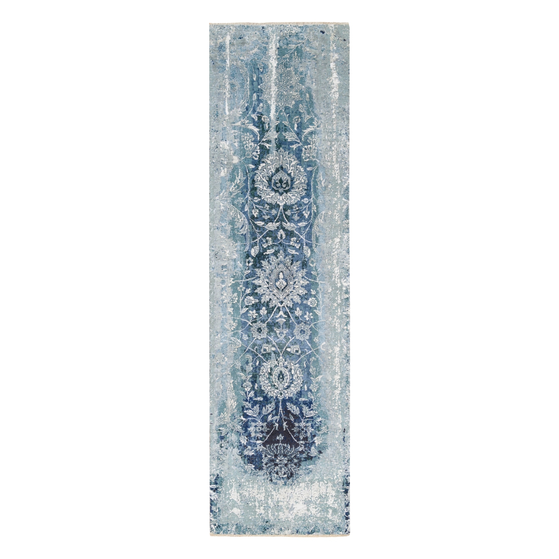 Transitional Hand Knotted Blue Rug No: 1124542