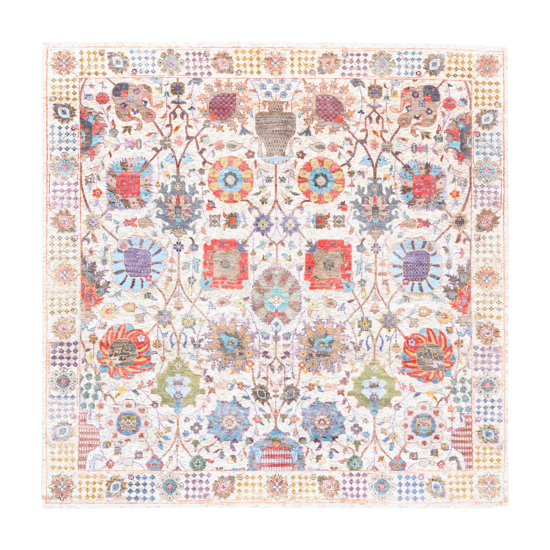 Transitional Hand Knotted Ivory Rug No: 1124564