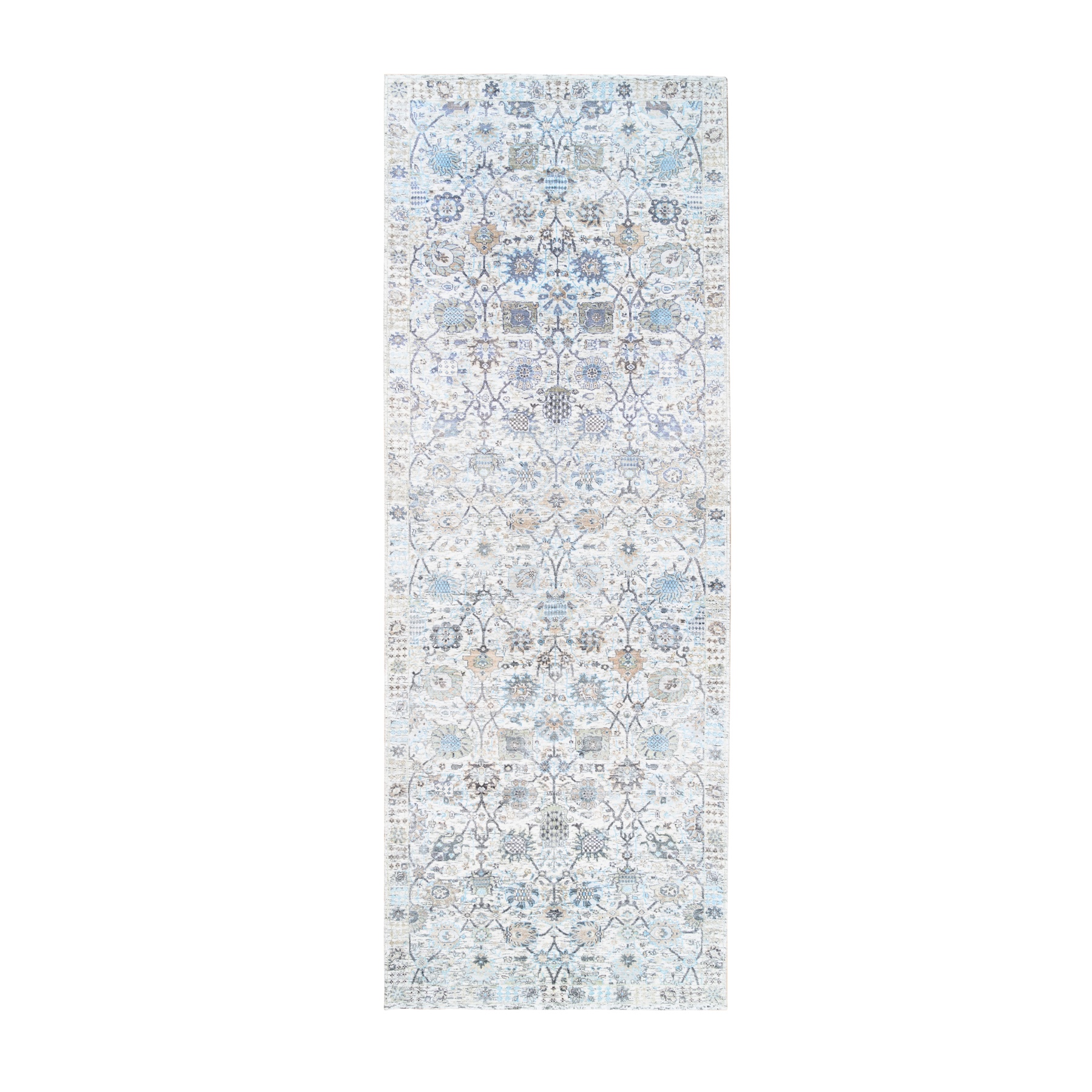 Transitional Hand Knotted Ivory Rug No: 1124574