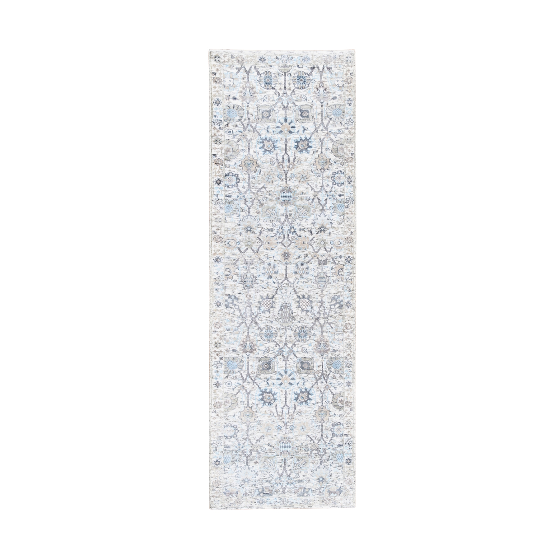 Transitional Hand Knotted Ivory Rug No: 1124578