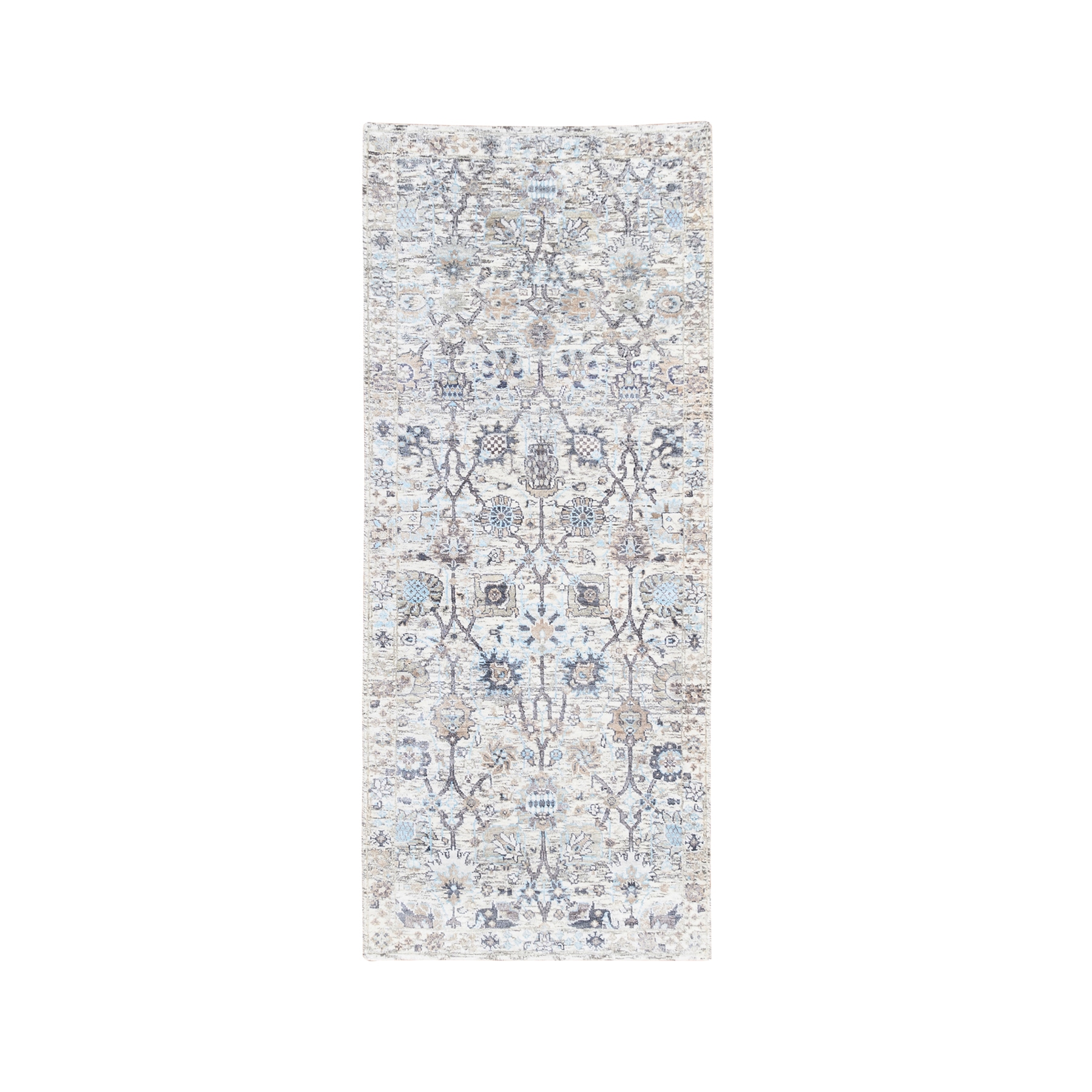 Transitional Hand Knotted Ivory Rug No: 1124582