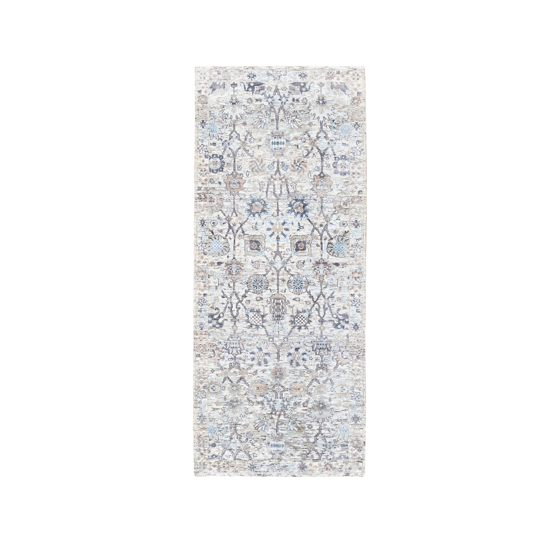 Transitional Hand Knotted Ivory Rug No: 1124600