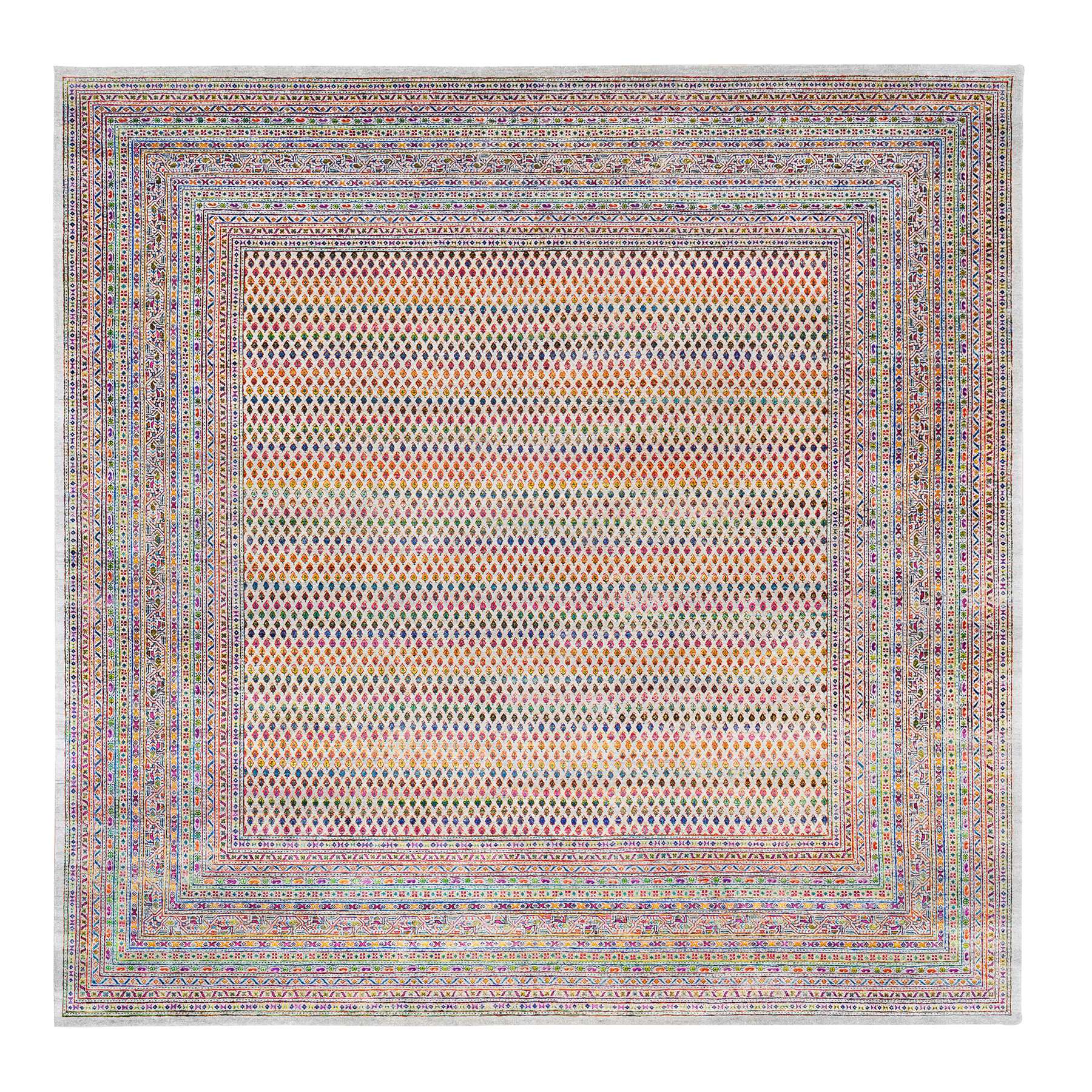 Mid Century Modern Collection Hand Knotted Beige Rug No: 1124622