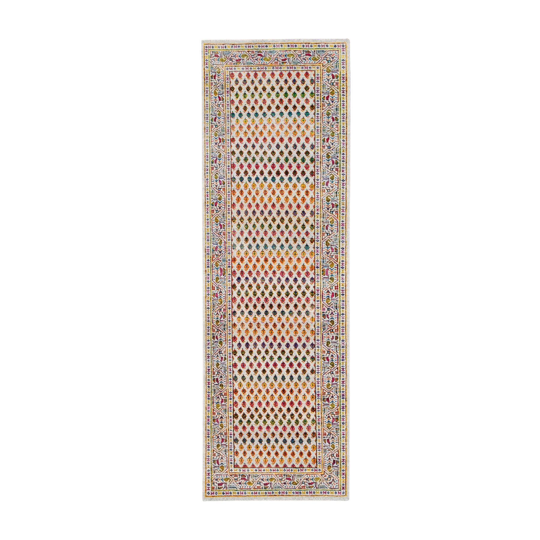 Mid Century Modern Collection Hand Knotted Beige Rug No: 1124628