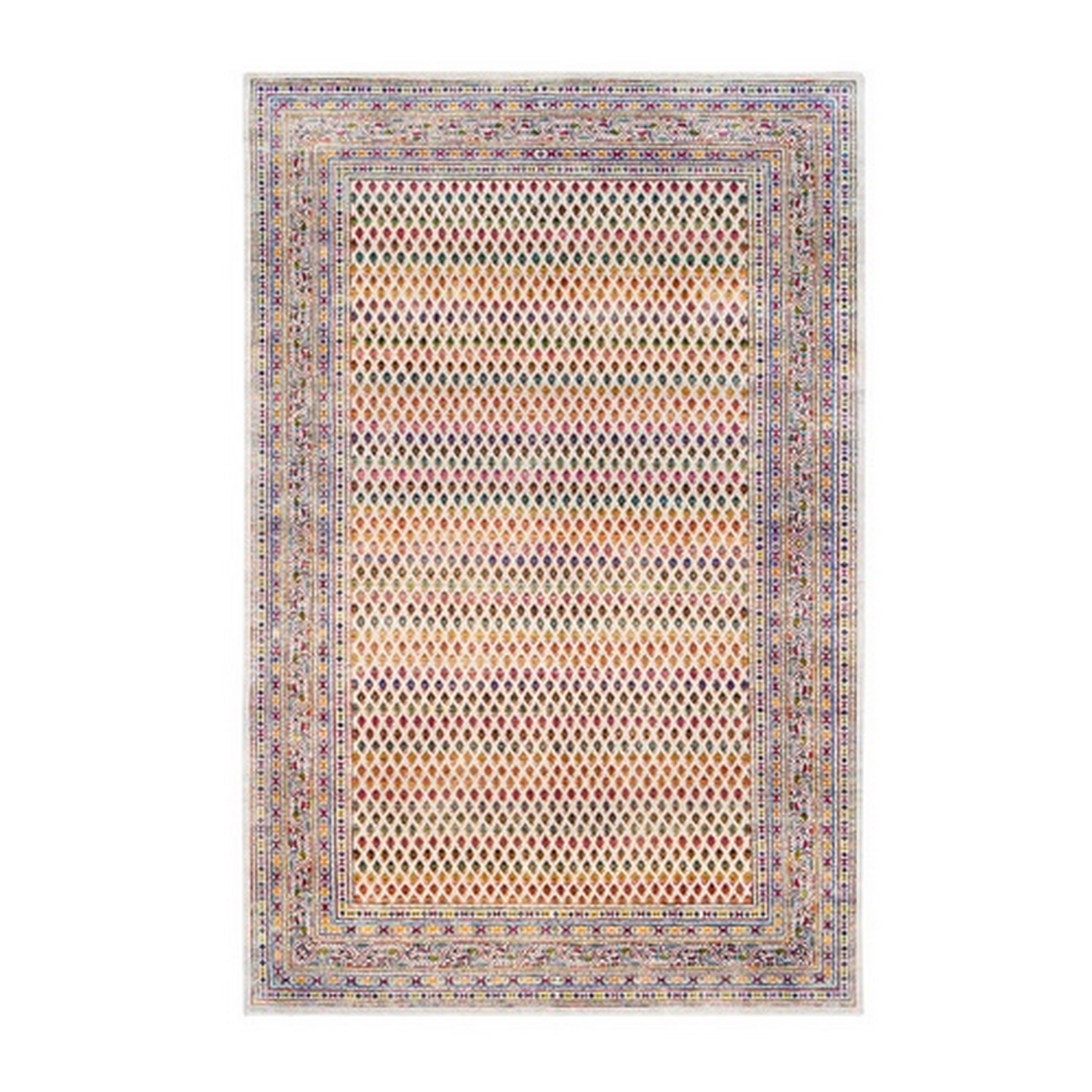 Mid Century Modern Collection Hand Knotted Beige Rug No: 1124634