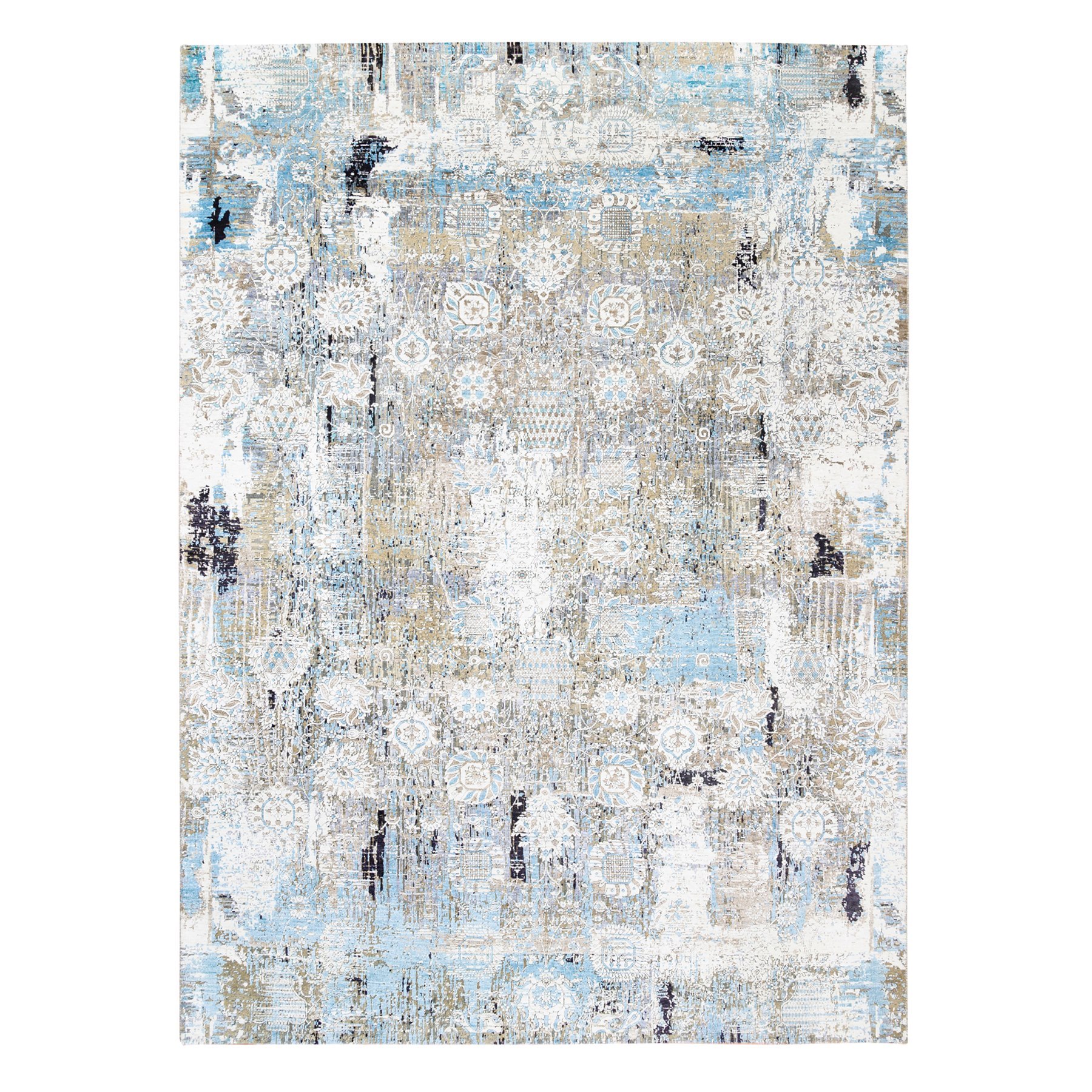 Transitional Hand Knotted Grey Rug No: 1124636