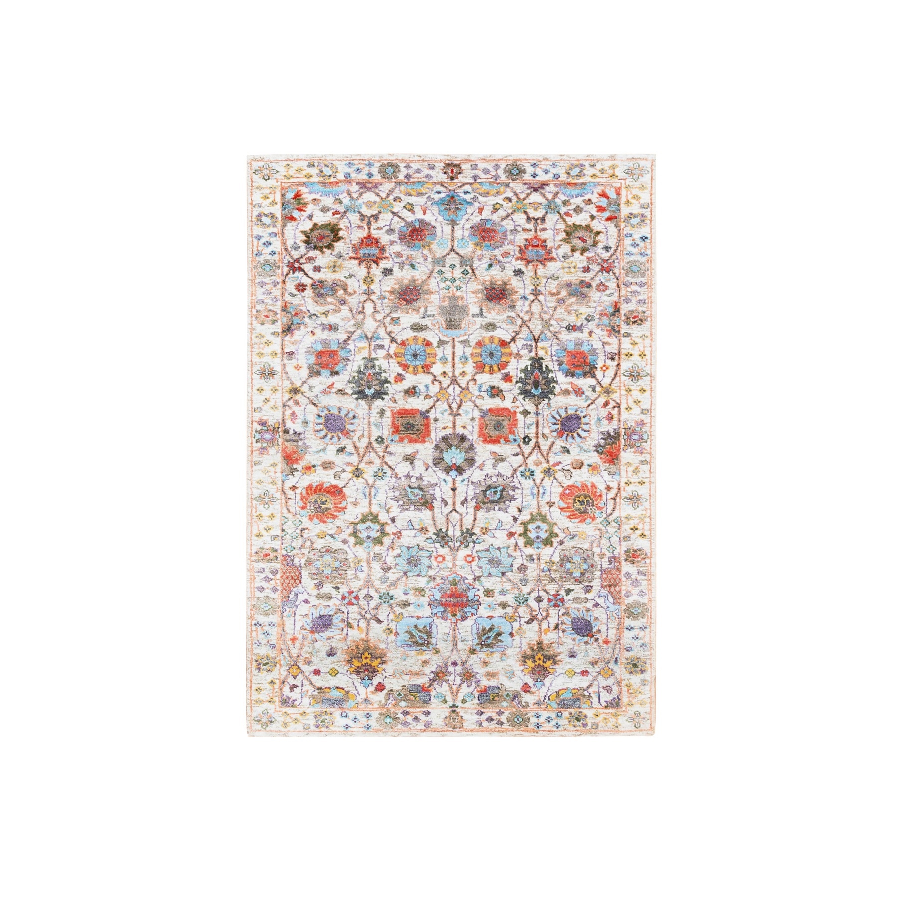 Transitional Hand Knotted Ivory Rug No: 1124650