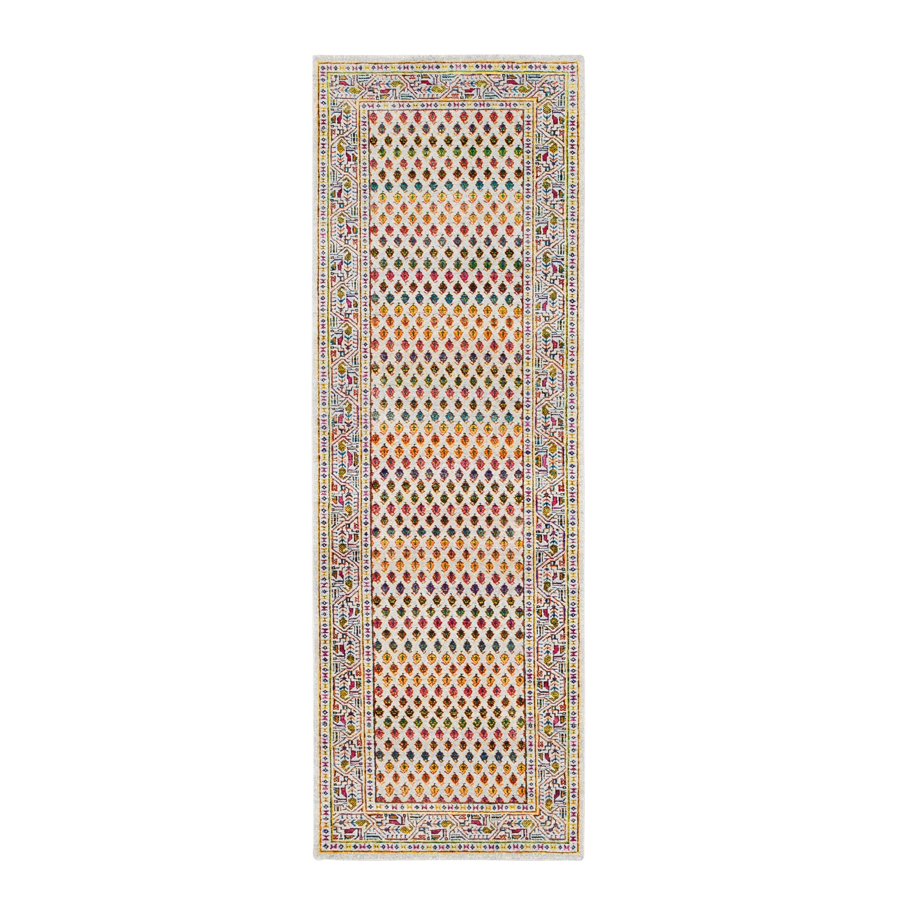 Mid Century Modern Collection Hand Knotted Beige Rug No: 1124654