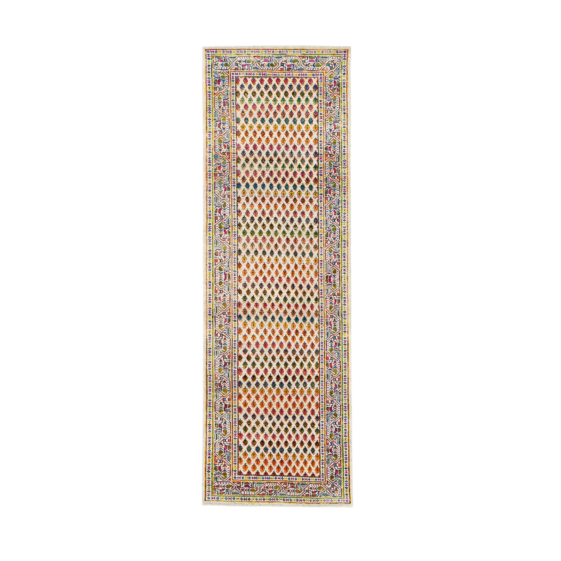 Mid Century Modern Collection Hand Knotted Beige Rug No: 1124662