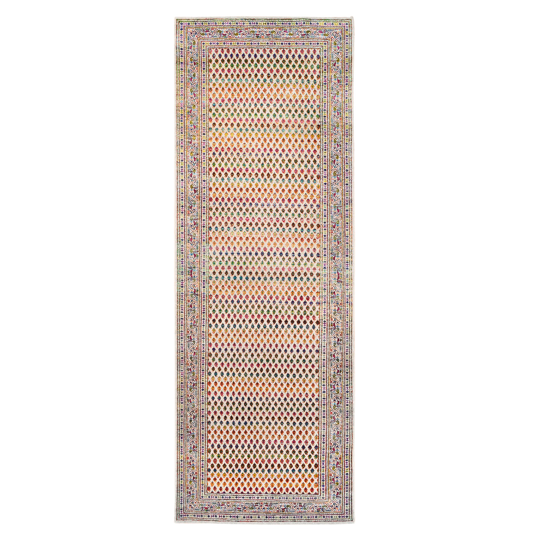 Mid Century Modern Collection Hand Knotted Beige Rug No: 1124664