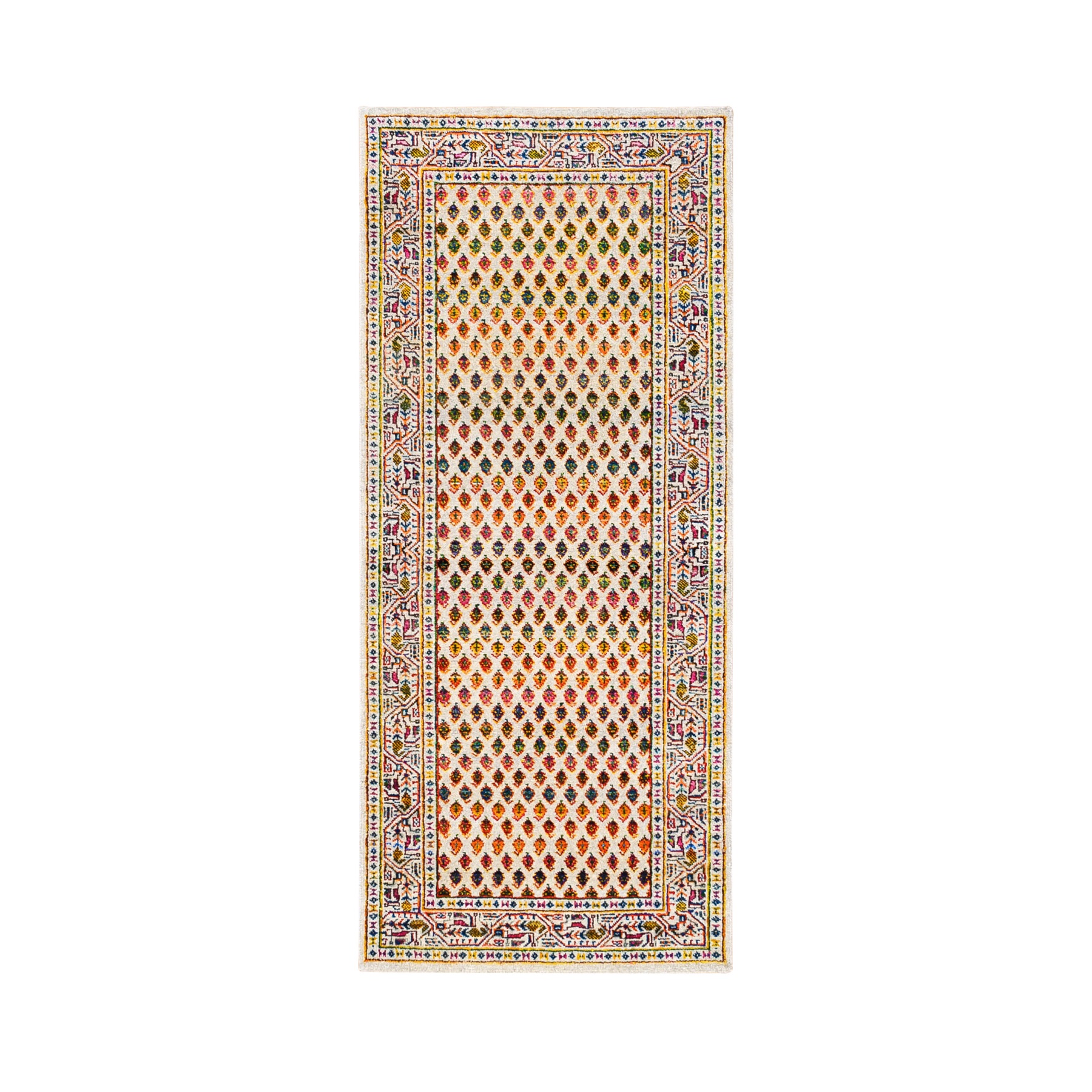 Mid Century Modern Collection Hand Knotted Beige Rug No: 1124668