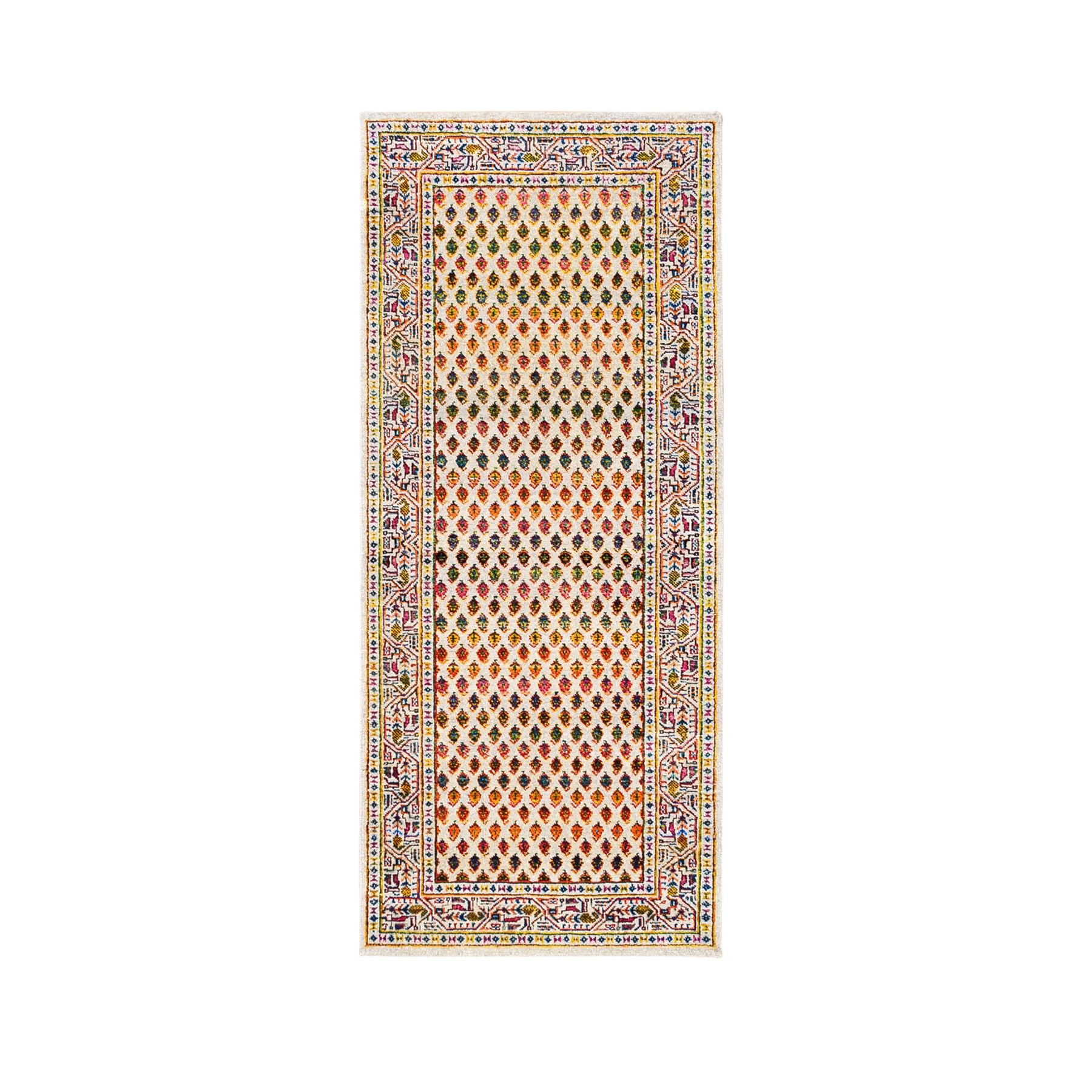 Mid Century Modern Collection Hand Knotted Beige Rug No: 1124670