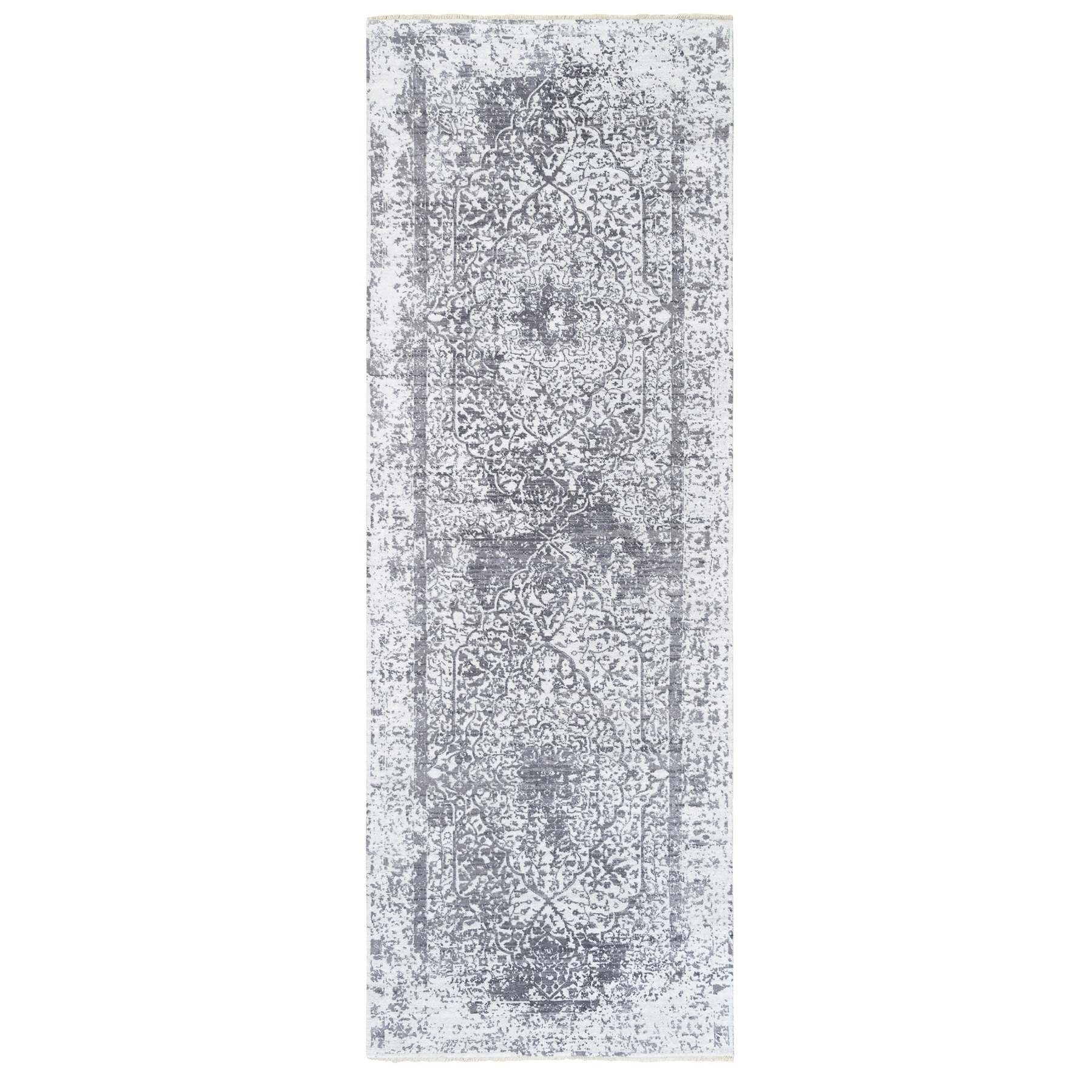 Transitional Hand Knotted Grey Rug No: 1124734