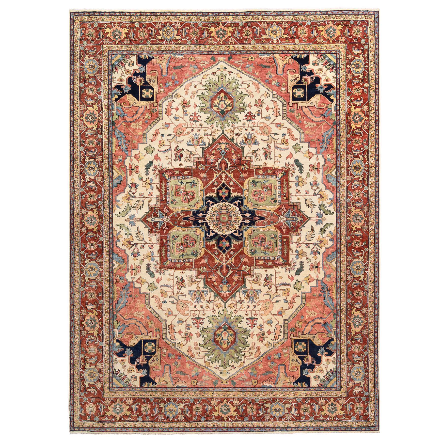 Serapi Heriz and Bakhshayesh Collection Hand Knotted Red Rug No: 1124770