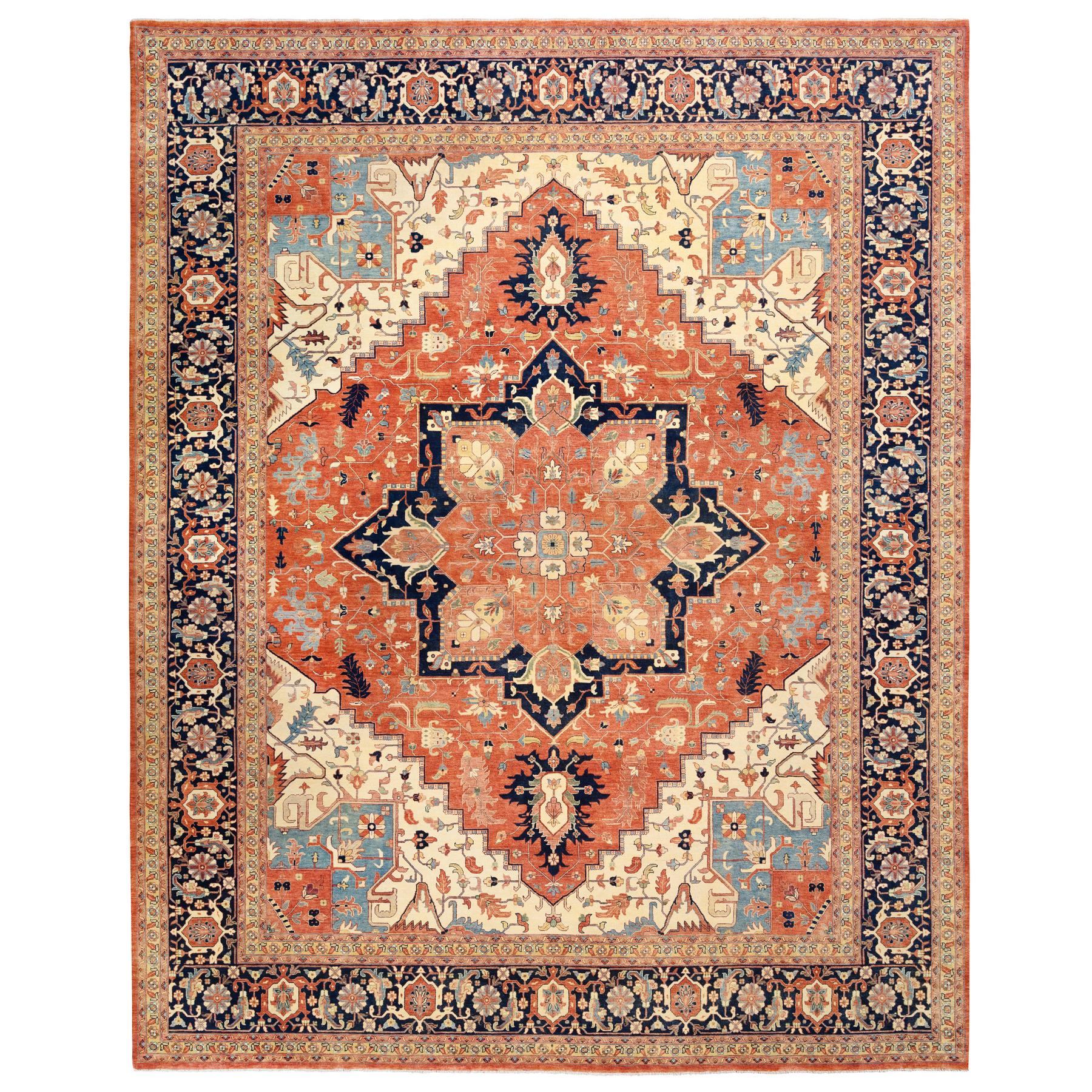 Serapi Heriz and Bakhshayesh Collection Hand Knotted Red Rug No: 1124782