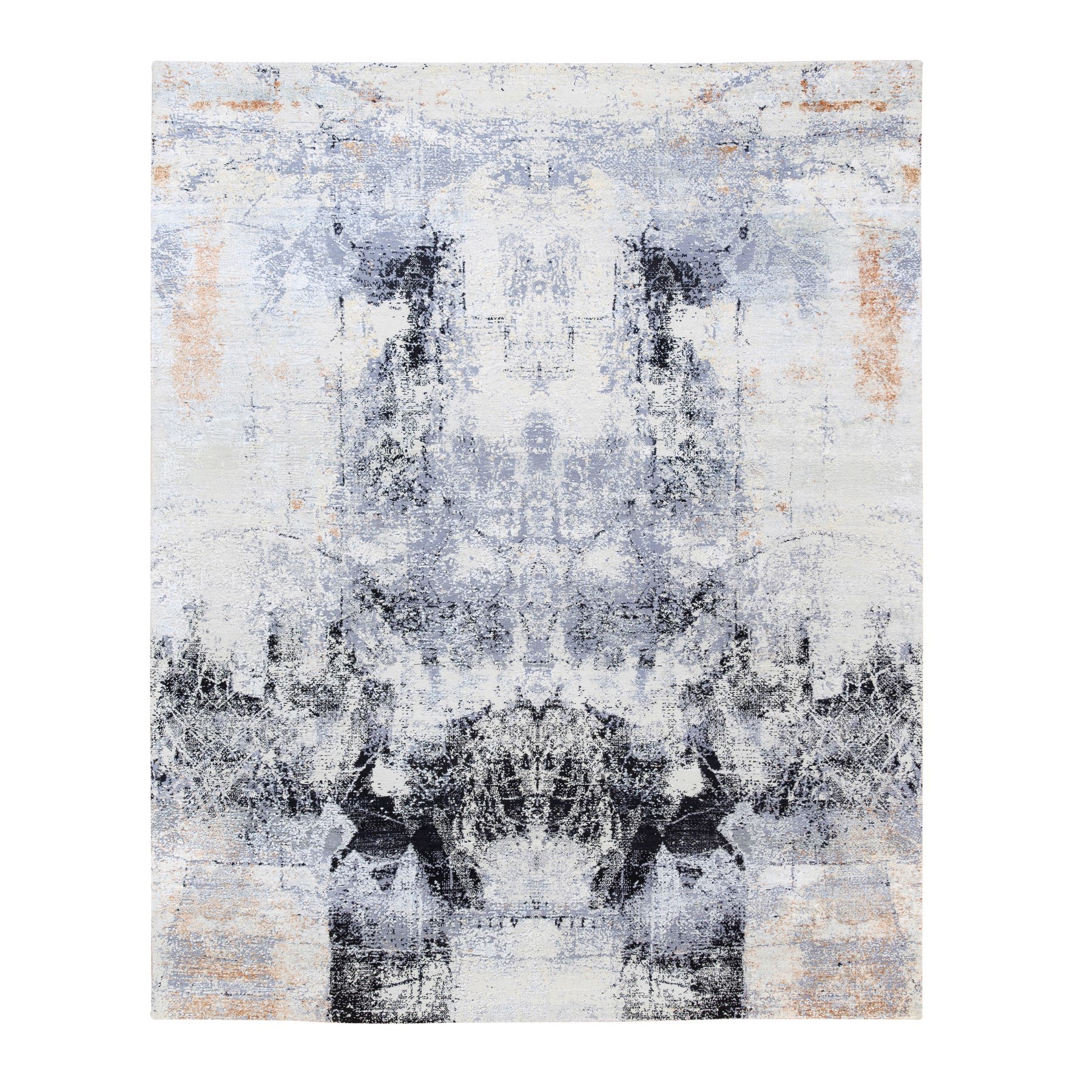 Mid Century Modern Collection Hand Knotted Black Rug No: 1124804