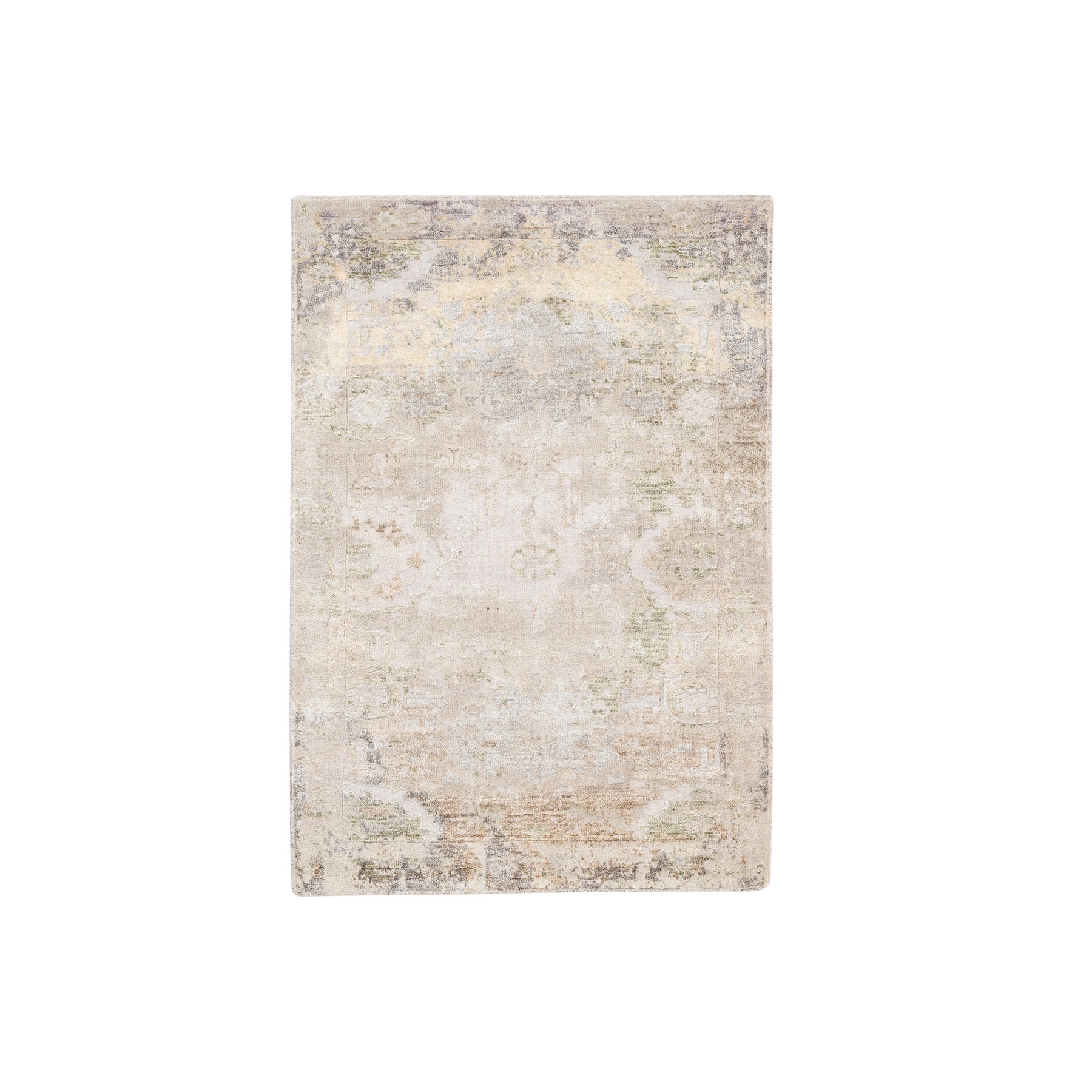 Mid Century Modern Collection Hand Knotted Beige Rug No: 1124862