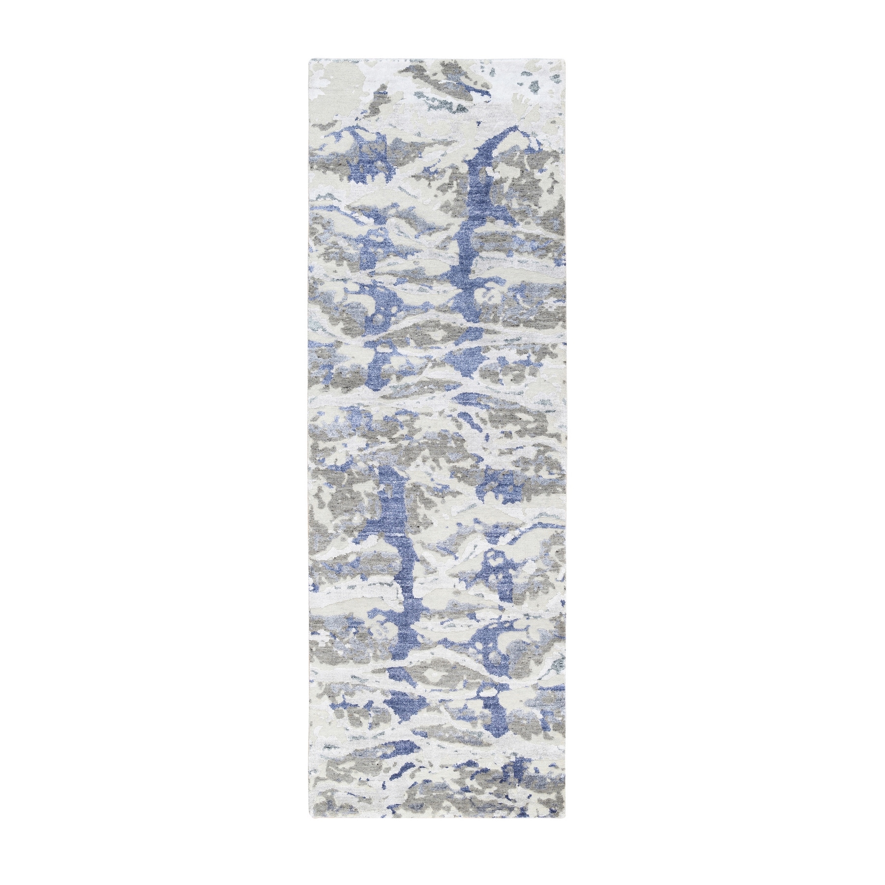 Mid Century Modern Collection Hand Knotted Grey Rug No: 1124868