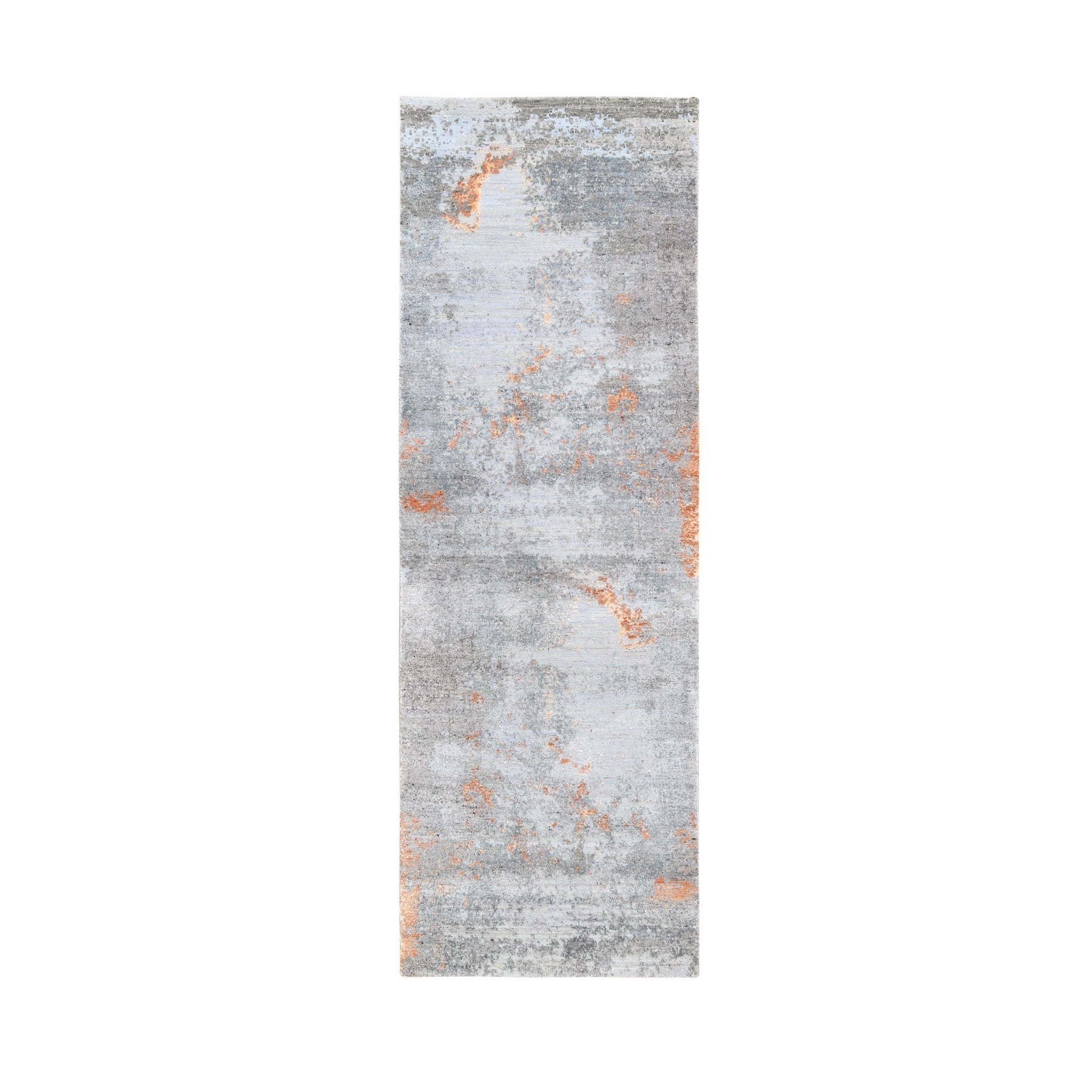 Mid Century Modern Collection Hand Knotted Grey Rug No: 1124872