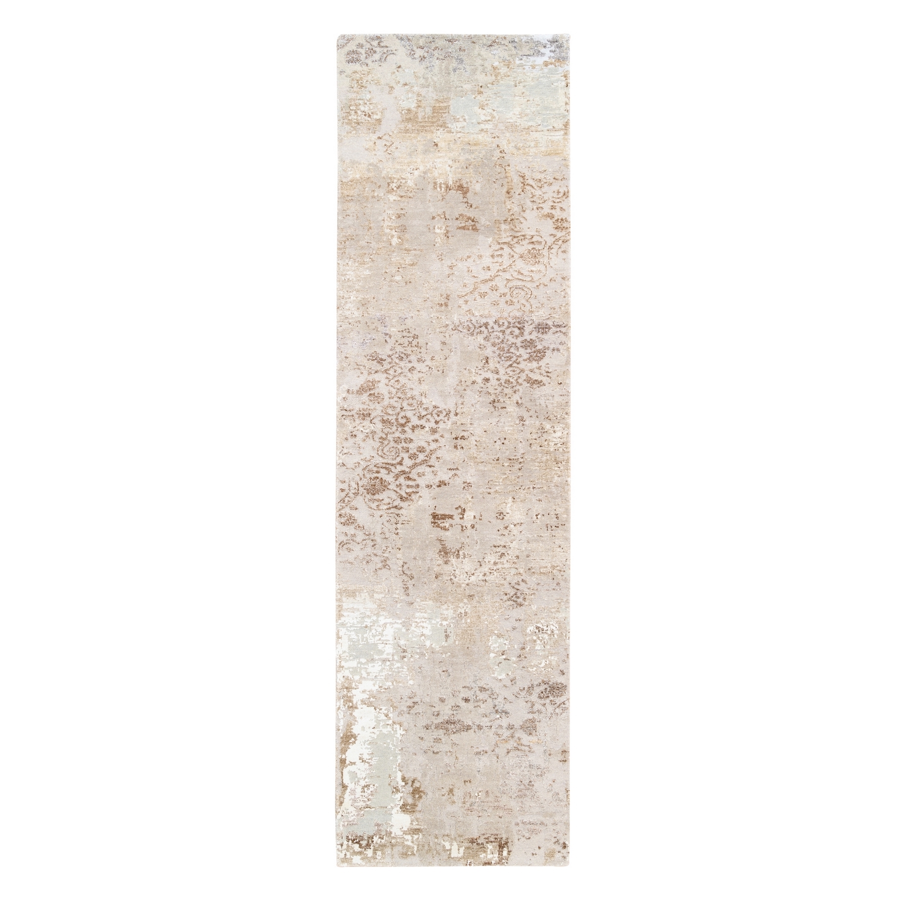 Mid Century Modern Collection Hand Knotted Beige Rug No: 1124874