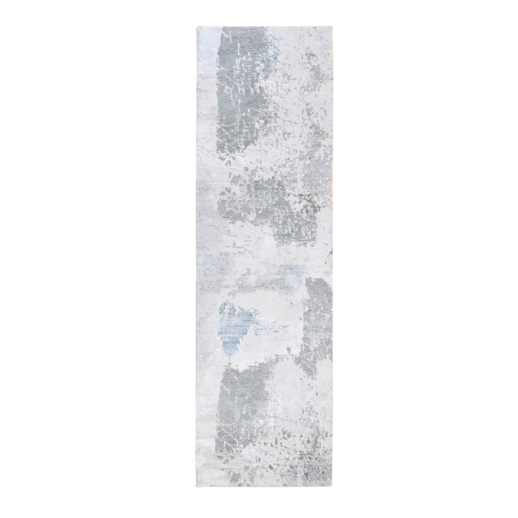 Mid Century Modern Collection Hand Knotted Grey Rug No: 1124876