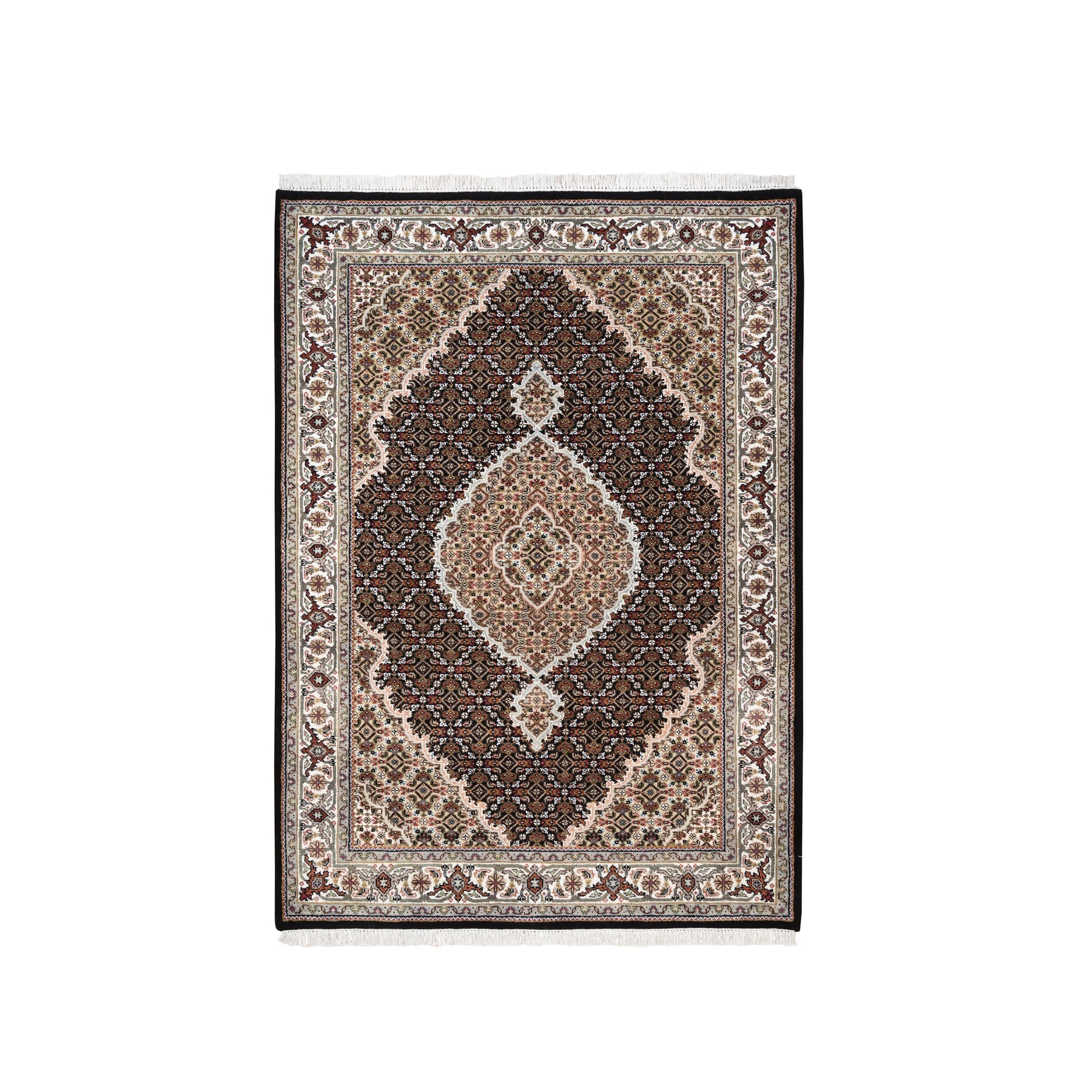 traditional Silk Hand-Knotted Area Rug 4'2