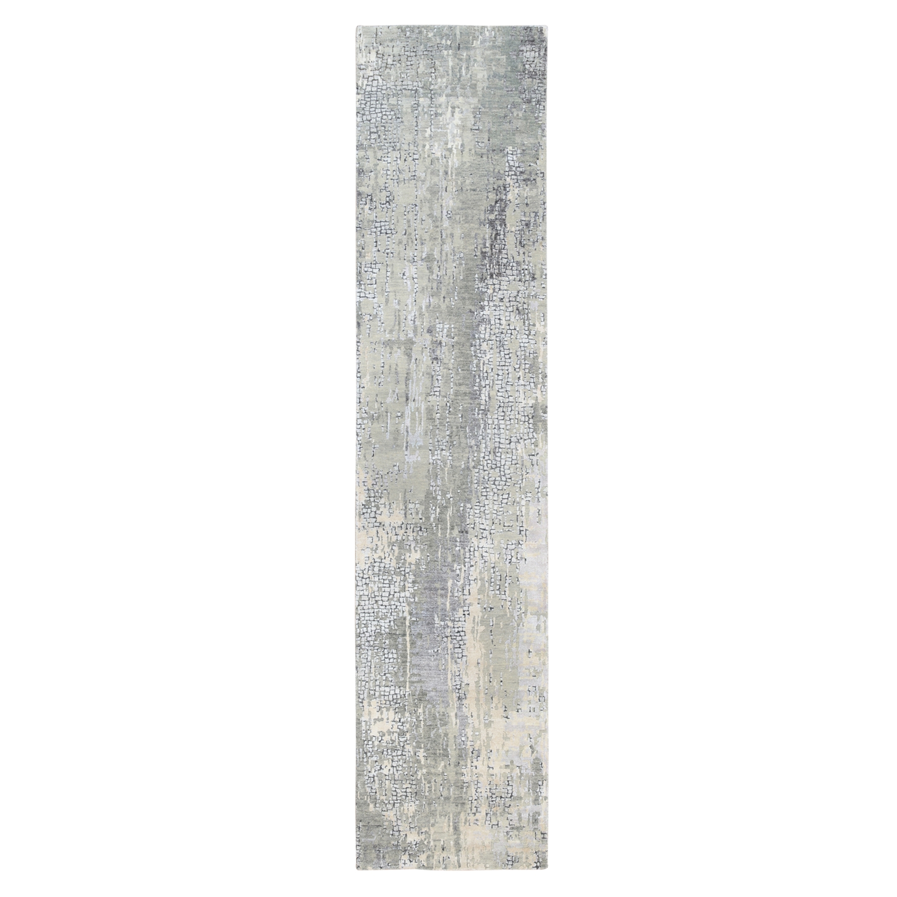 Mid Century Modern Collection Hand Knotted Grey Rug No: 1125284