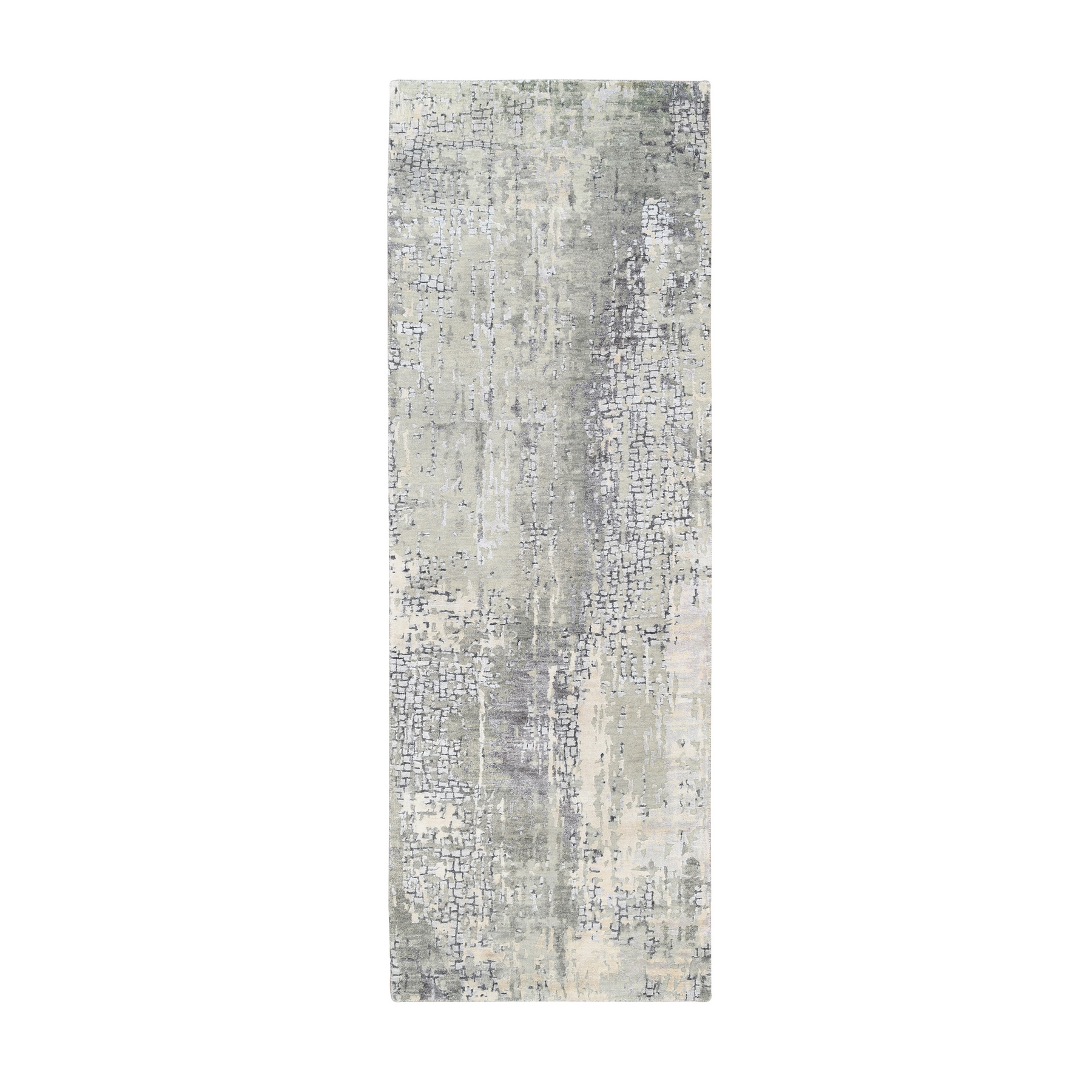 Mid Century Modern Collection Hand Knotted Grey Rug No: 1125286