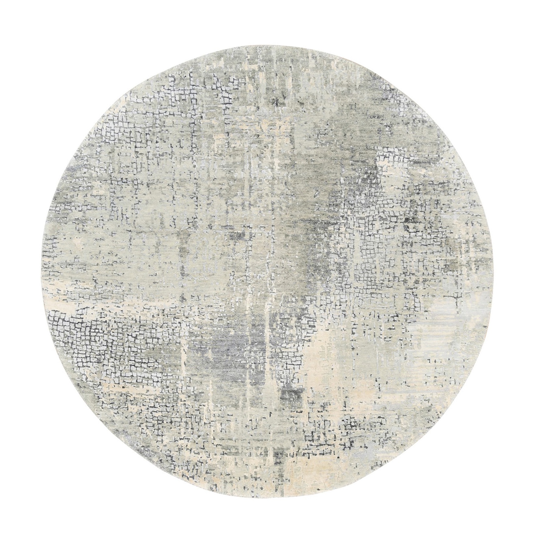 Mid Century Modern Collection Hand Knotted Grey Rug No: 1125364