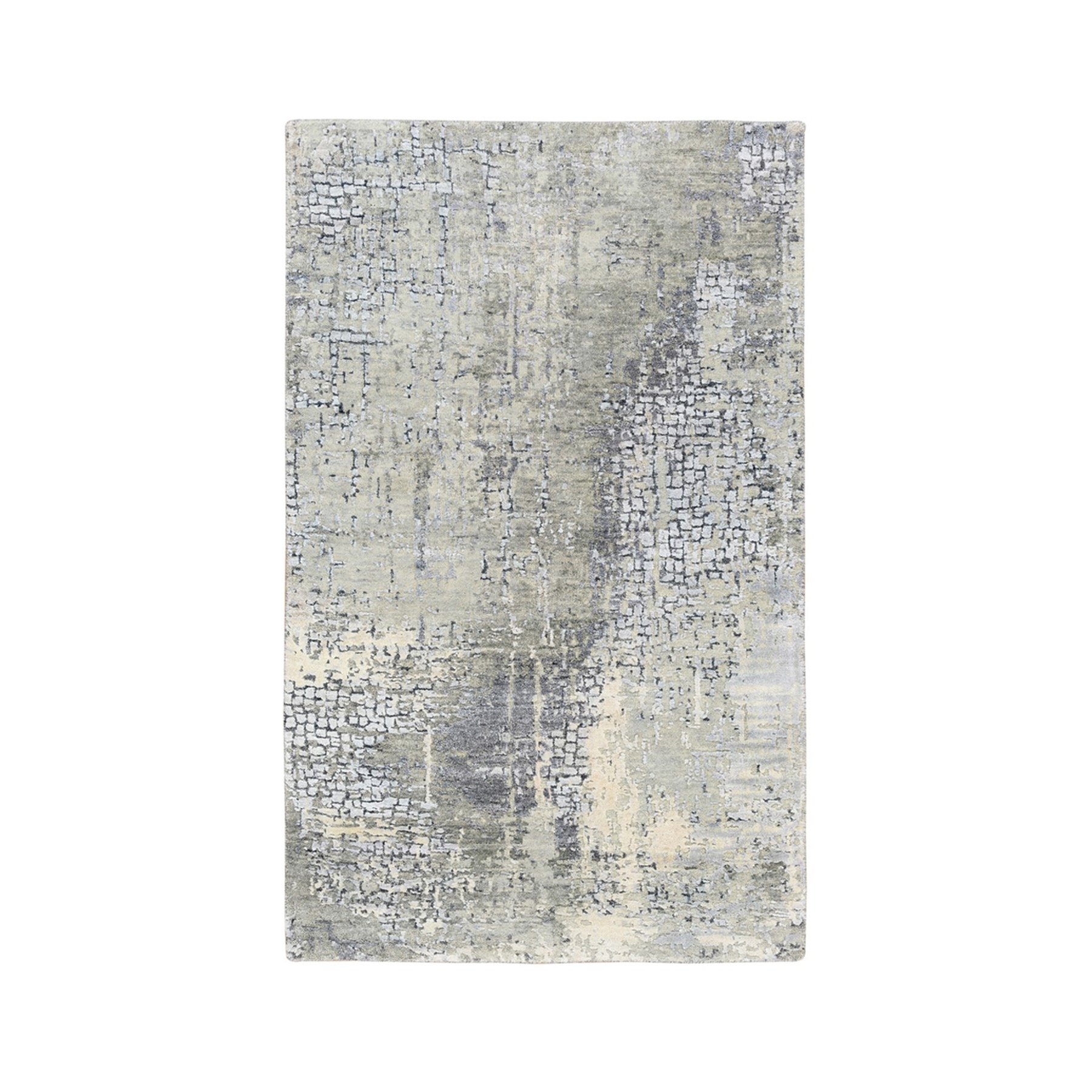 Mid Century Modern Collection Hand Woven Grey Rug No: 1125378