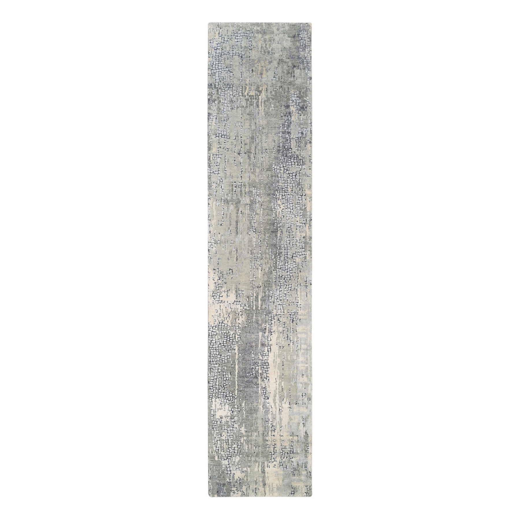 Mid Century Modern Collection Hand Knotted Grey Rug No: 1125380