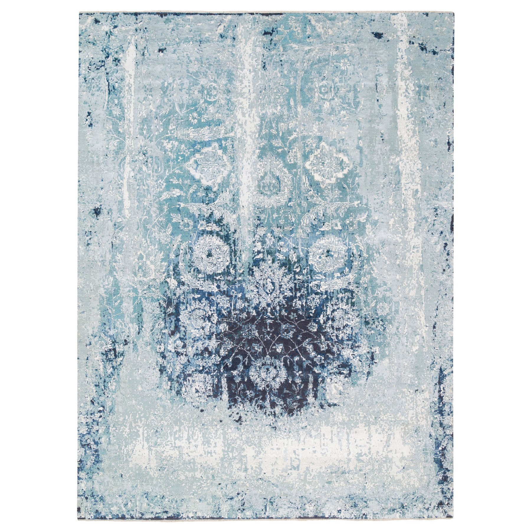 Transitional Hand Knotted Blue Rug No: 1125680