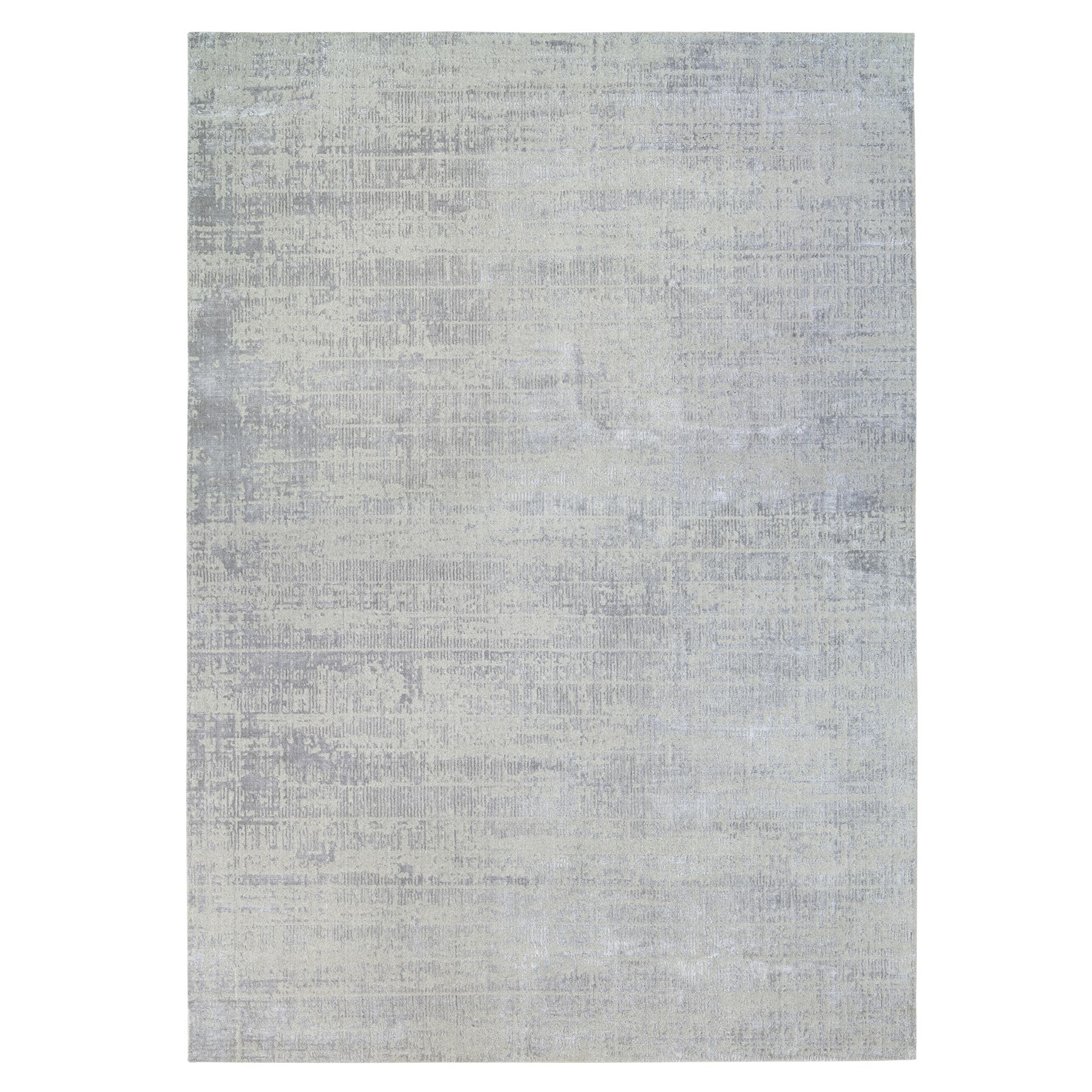 Mid Century Modern Collection Hand Loomed Grey Rug No: 1125772