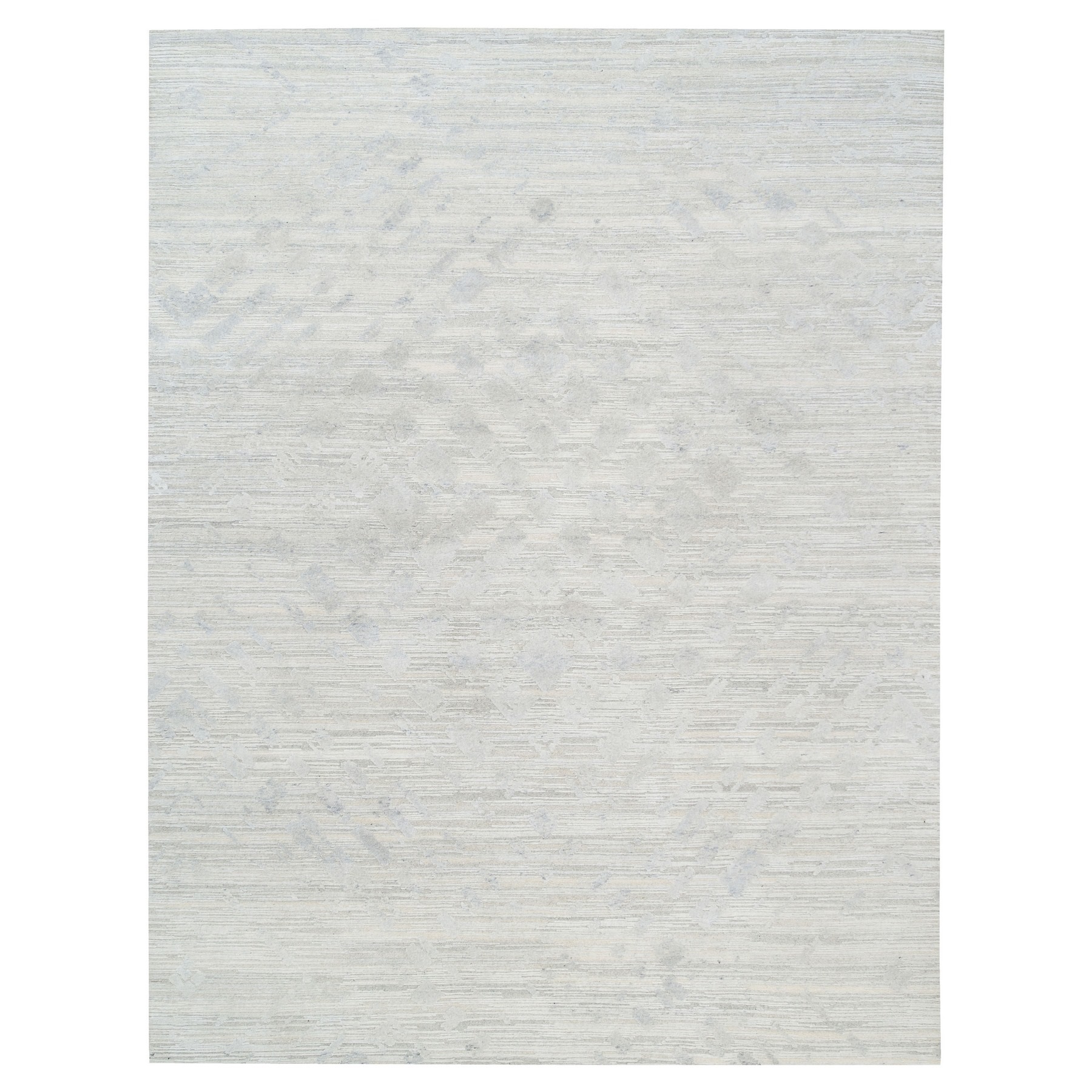 Mid Century Modern Collection Hand Knotted Grey Rug No: 1125778