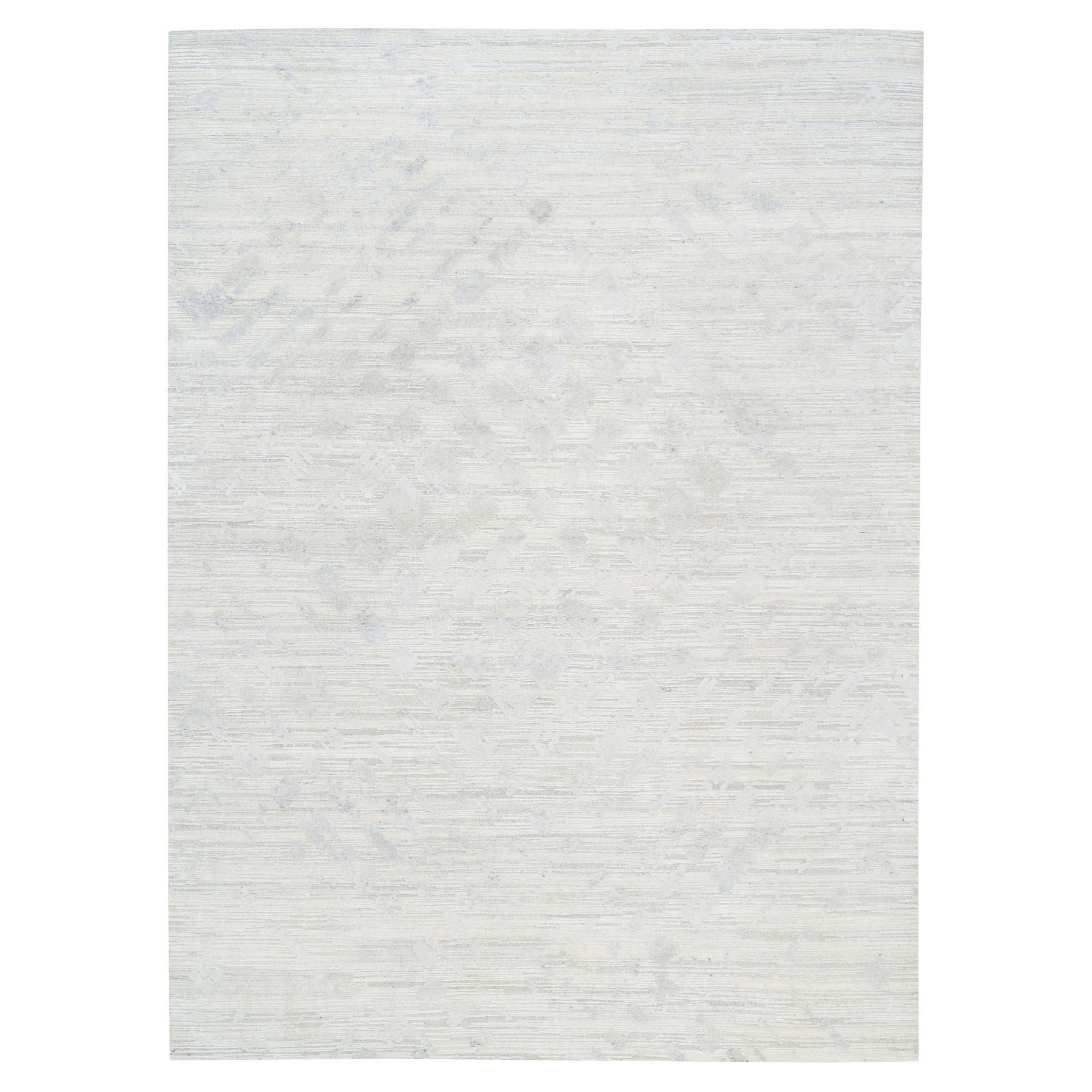Mid Century Modern Collection Hand Knotted Grey Rug No: 1125780