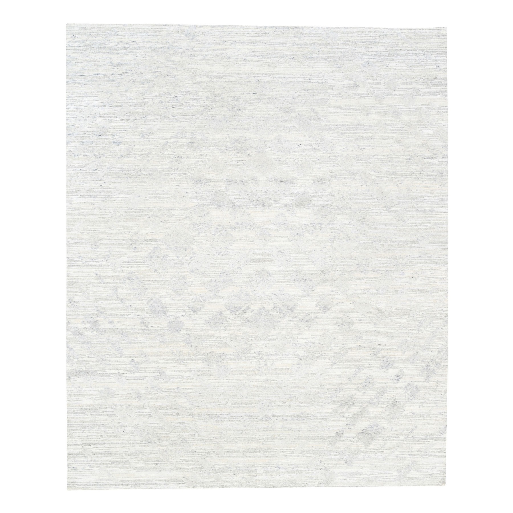 Mid Century Modern Collection Hand Knotted Grey Rug No: 1125782