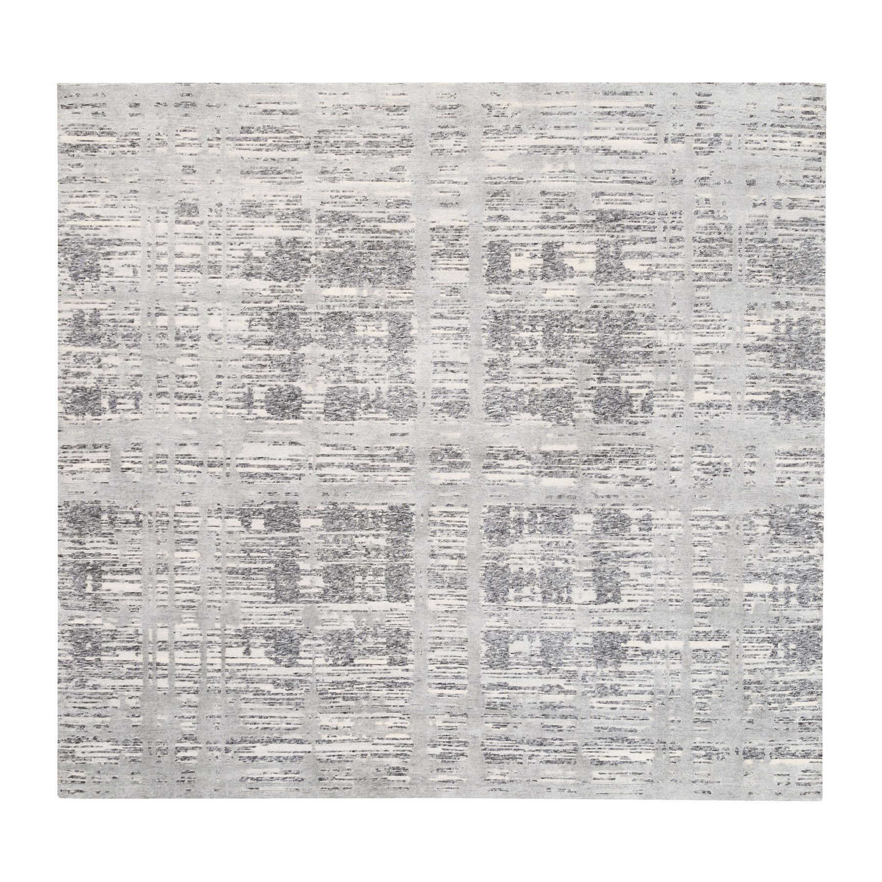 Mid Century Modern Collection Hand Knotted Grey Rug No: 1125784