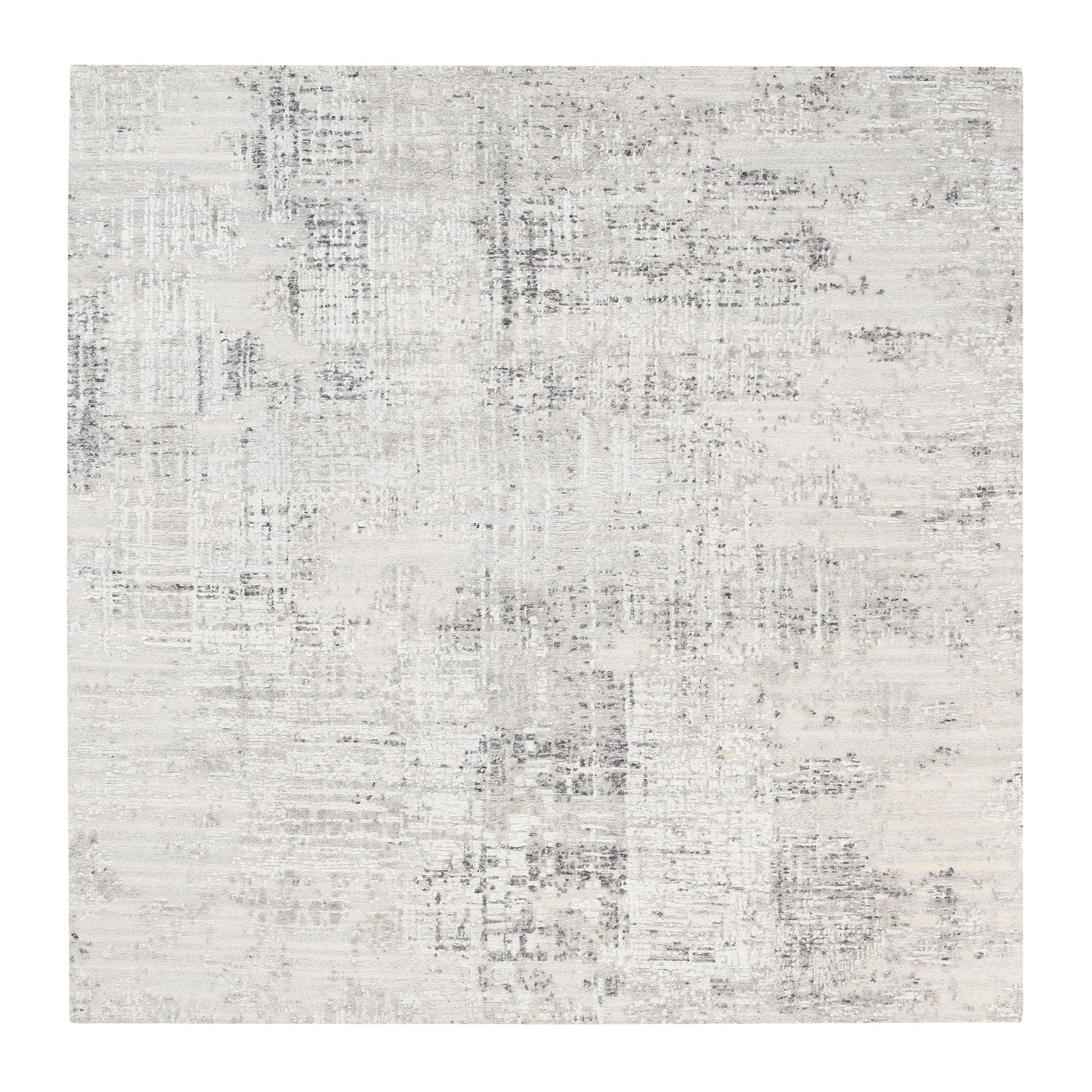 Mid Century Modern Collection Hand Knotted Grey Rug No: 1125792