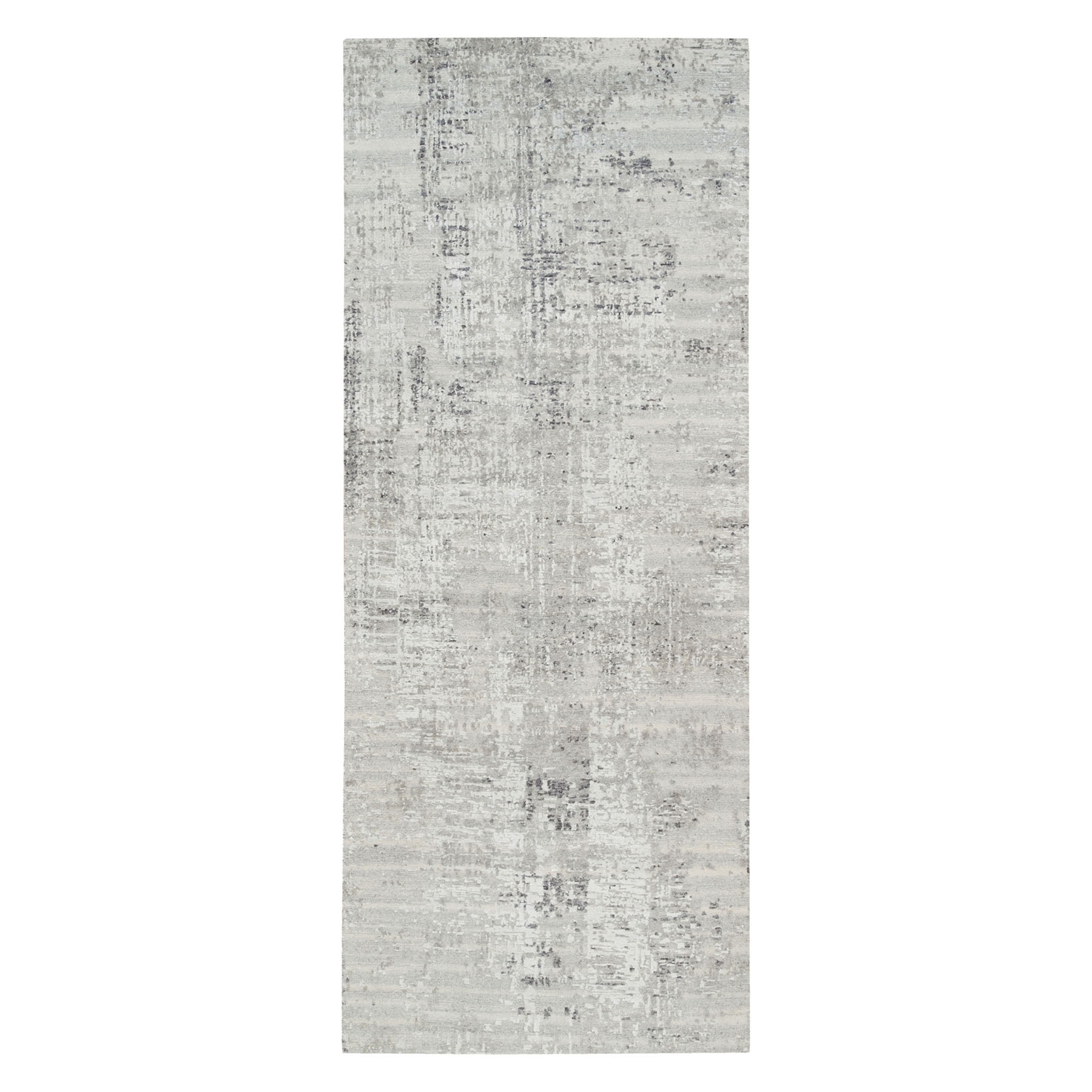 Mid Century Modern Collection Hand Knotted Grey Rug No: 1125814