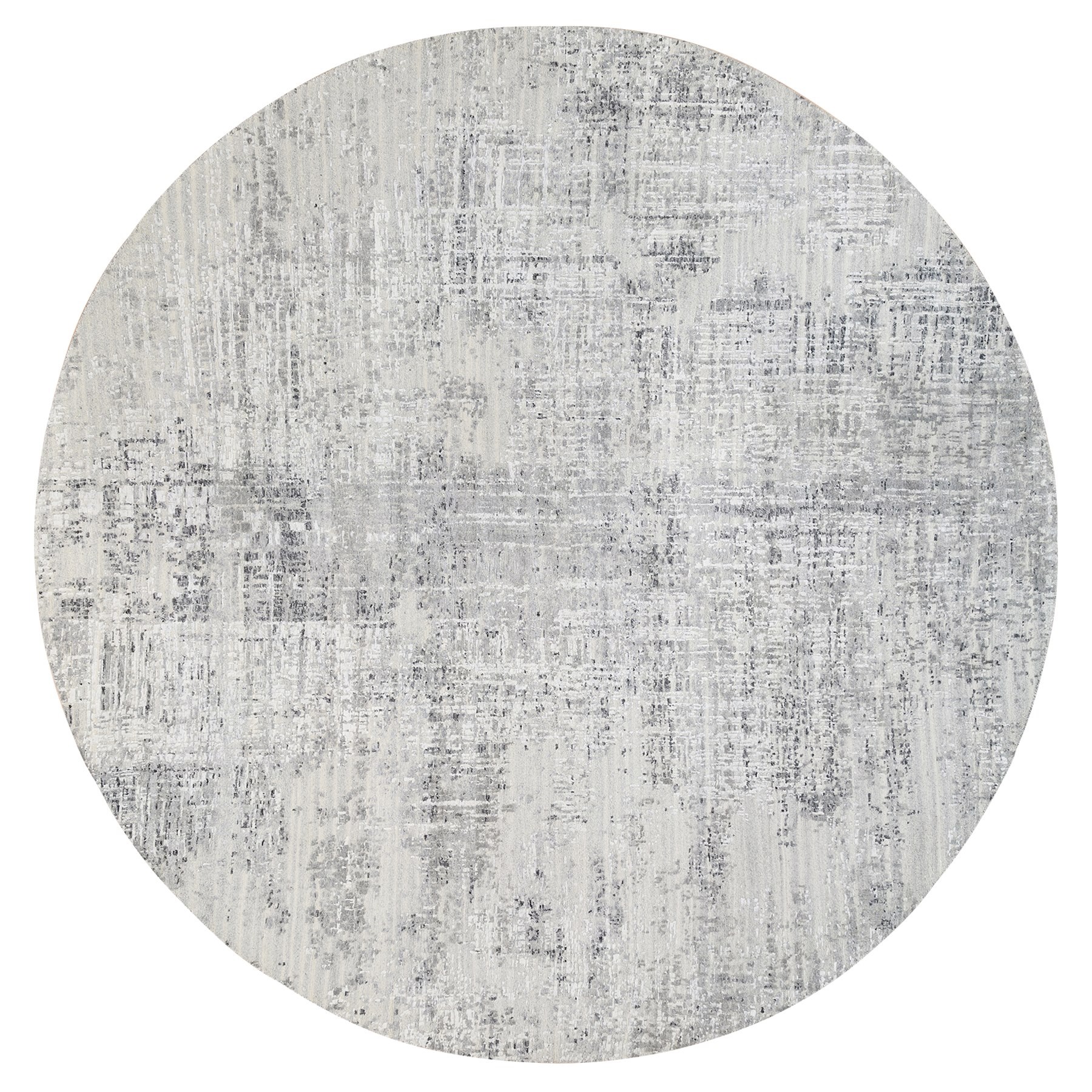 Mid Century Modern Collection Hand Knotted Grey Rug No: 1125866