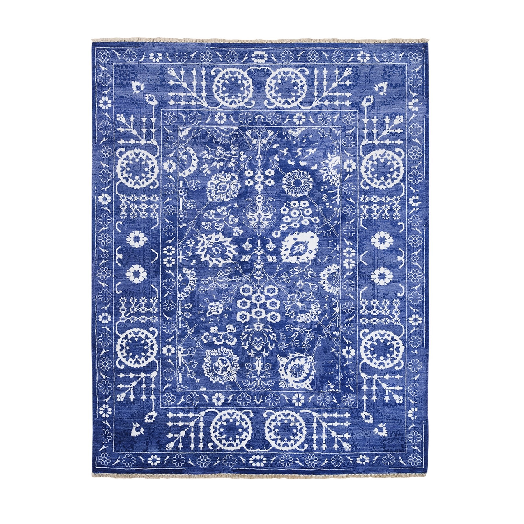Transitional Hand Knotted Blue Rug No: 1125878