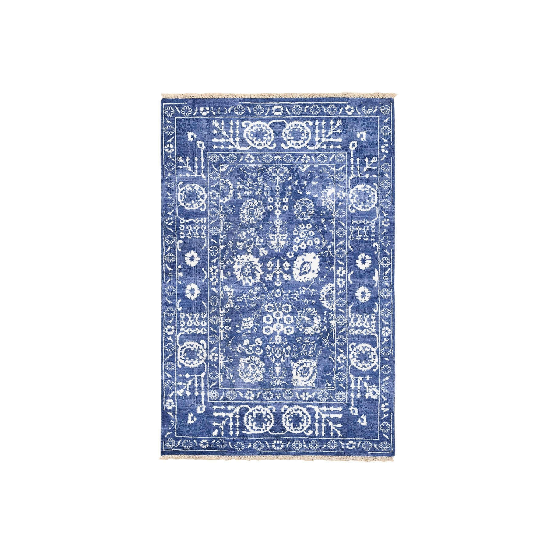 Transitional Hand Knotted Blue Rug No: 1125914