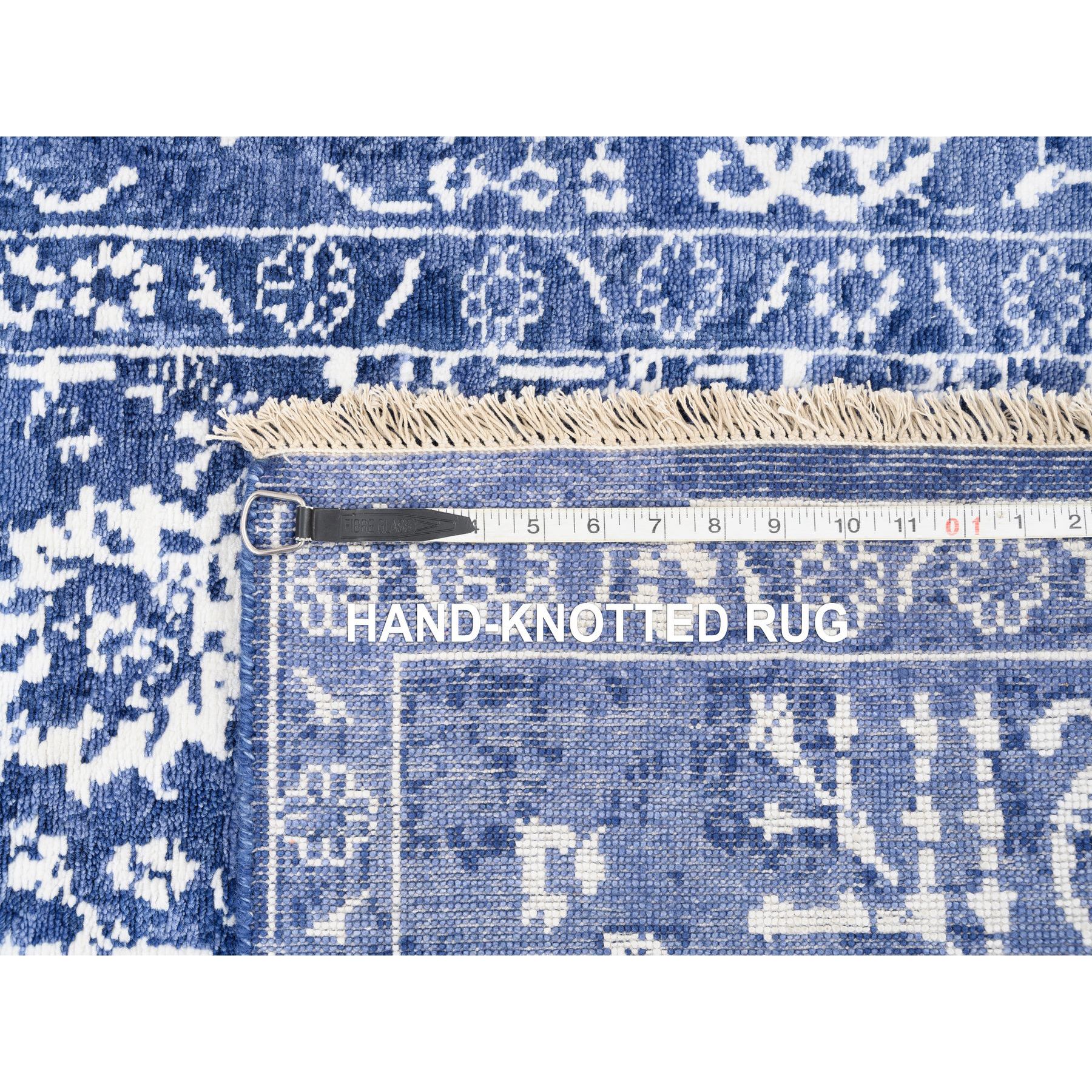 Transitional Hand Knotted Blue 1125914 Rug
