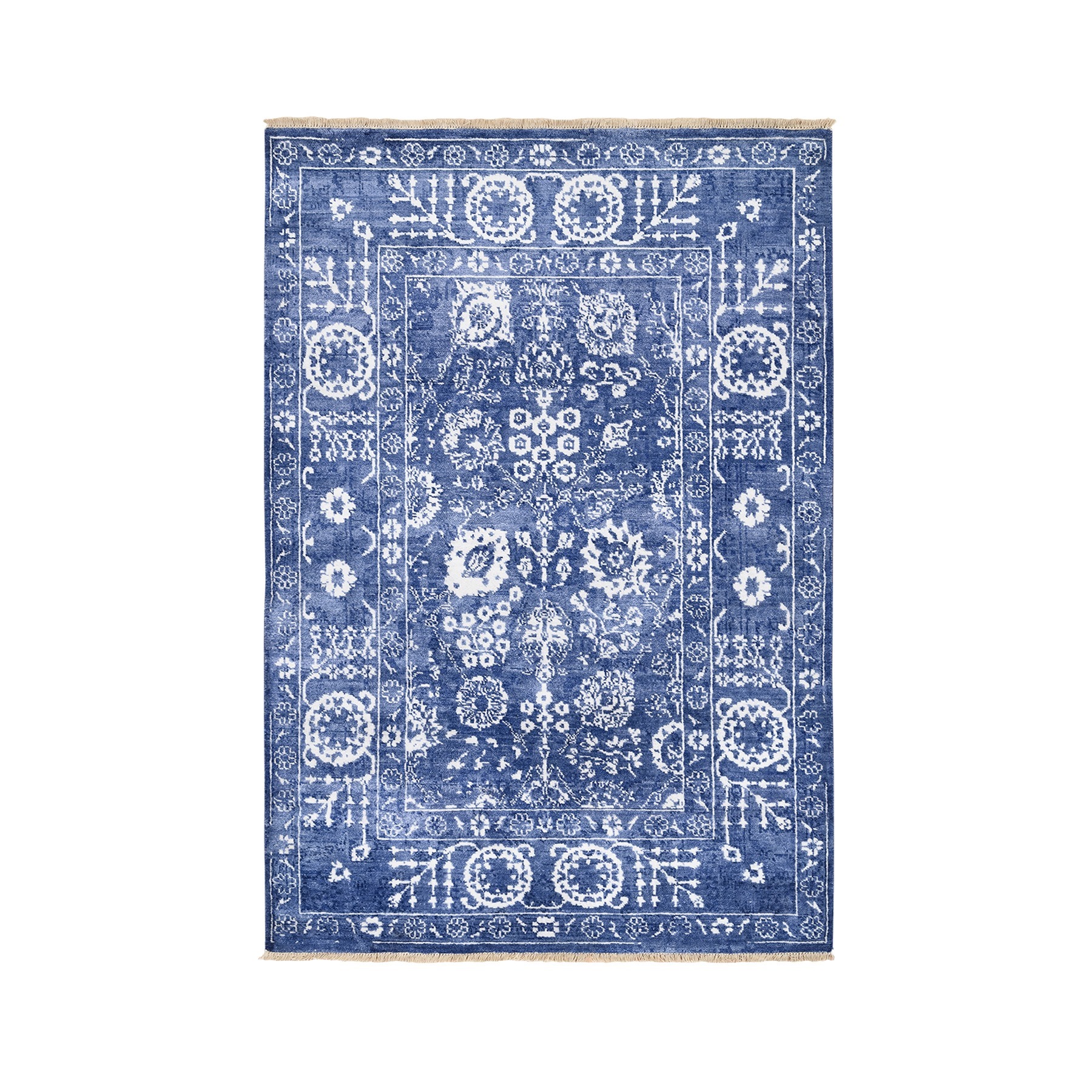 Transitional Hand Knotted Blue Rug No: 1125924