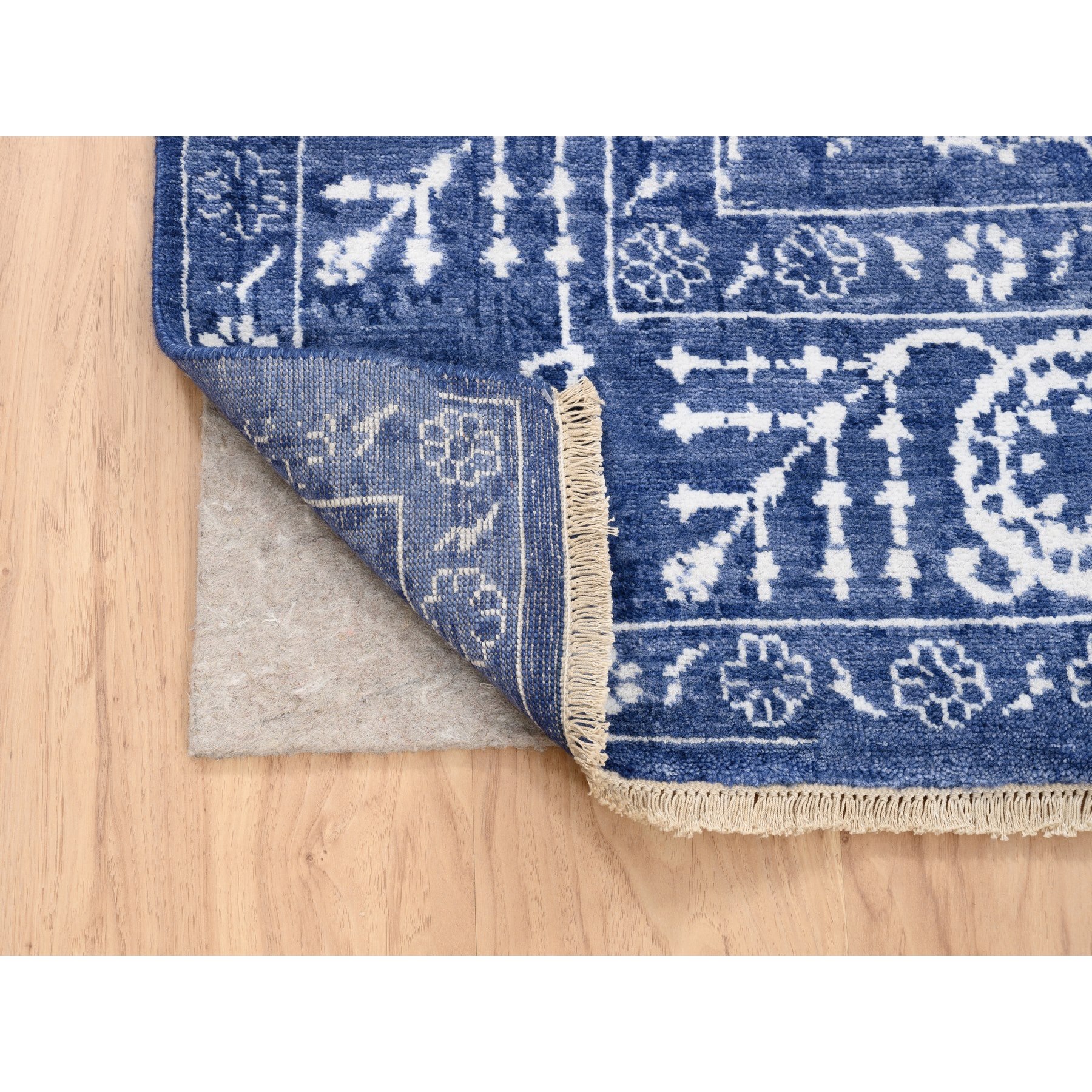 Transitional Hand Knotted Blue 1125924 Rug