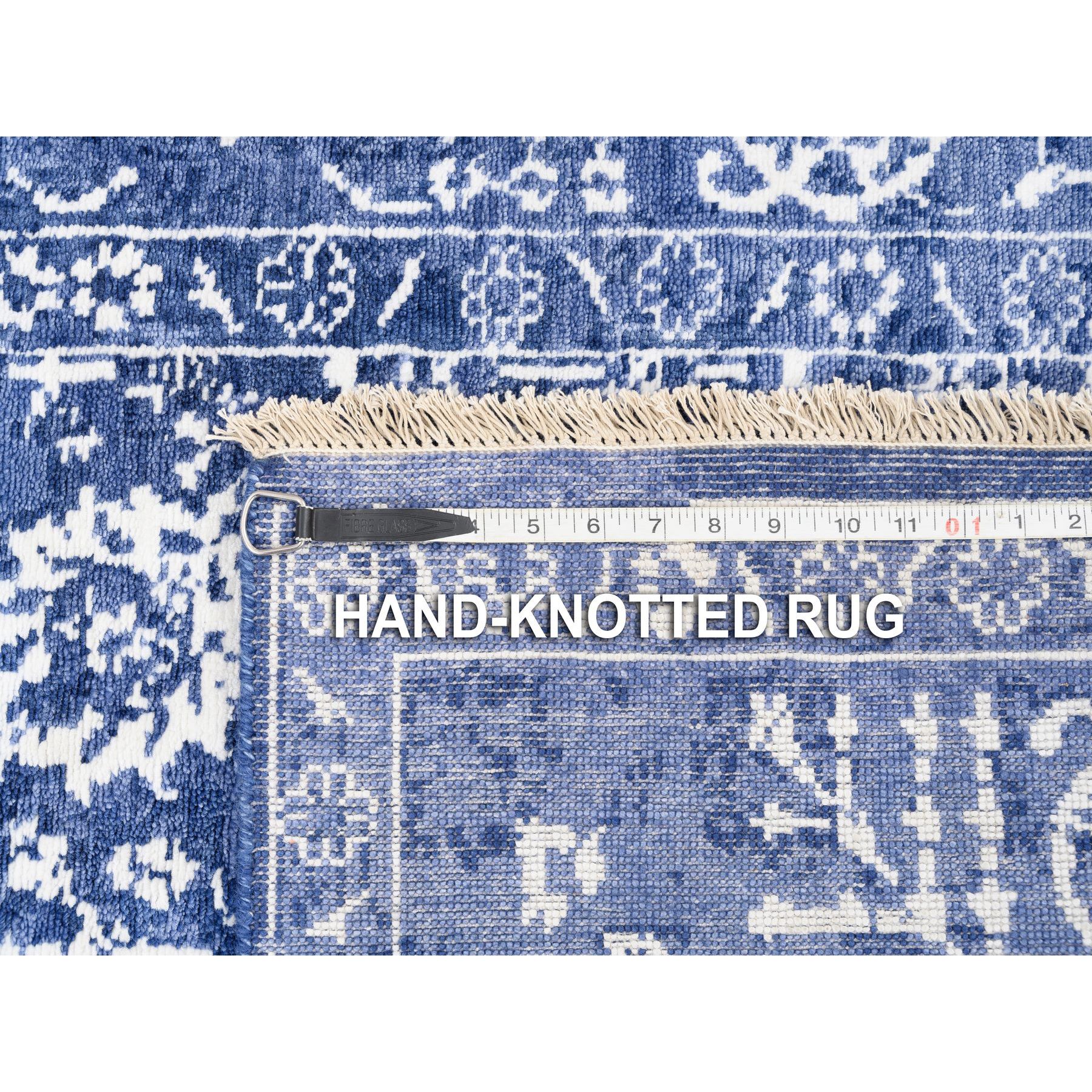 Transitional Hand Knotted Blue 1125932 Rug