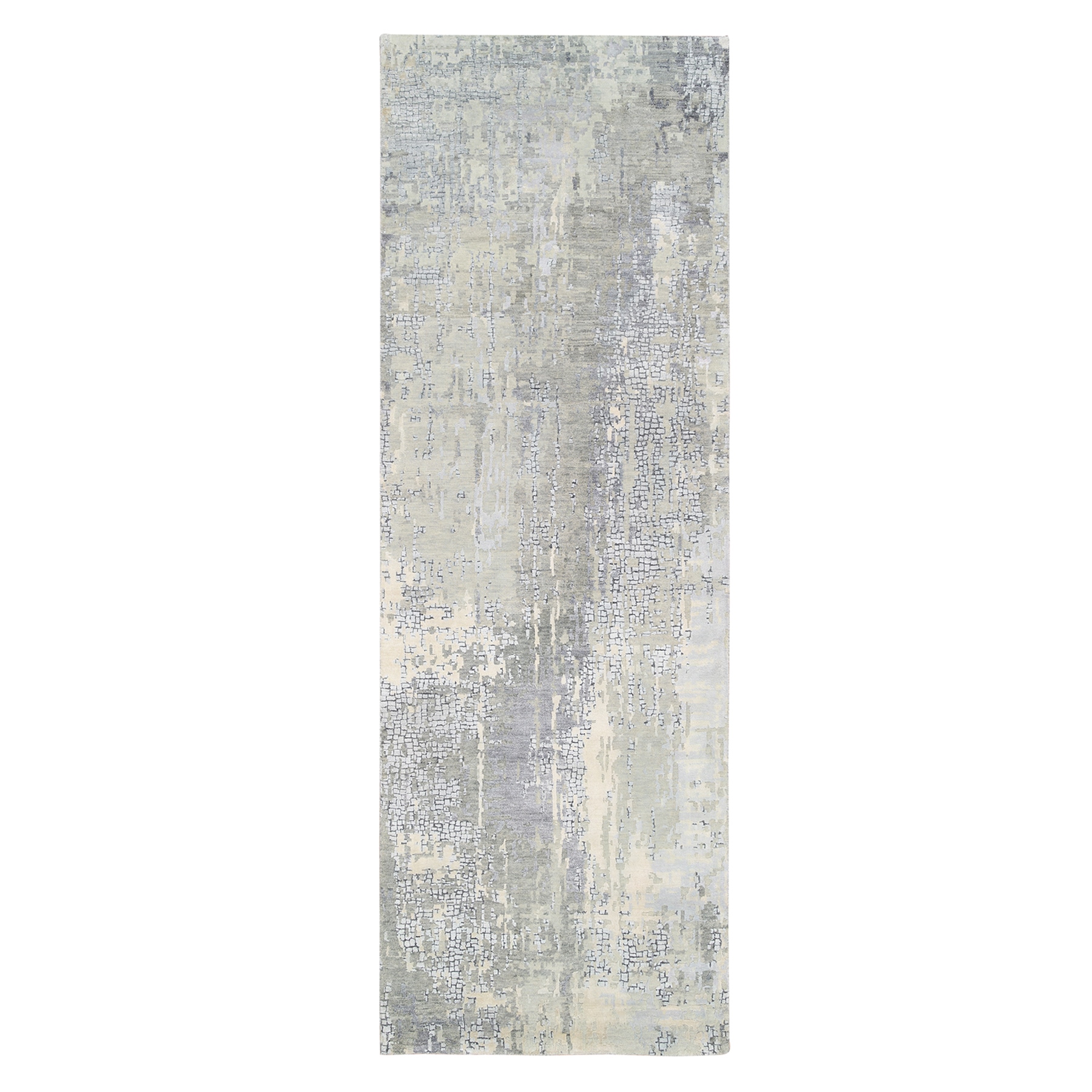Mid Century Modern Collection Hand Knotted Grey Rug No: 1126122